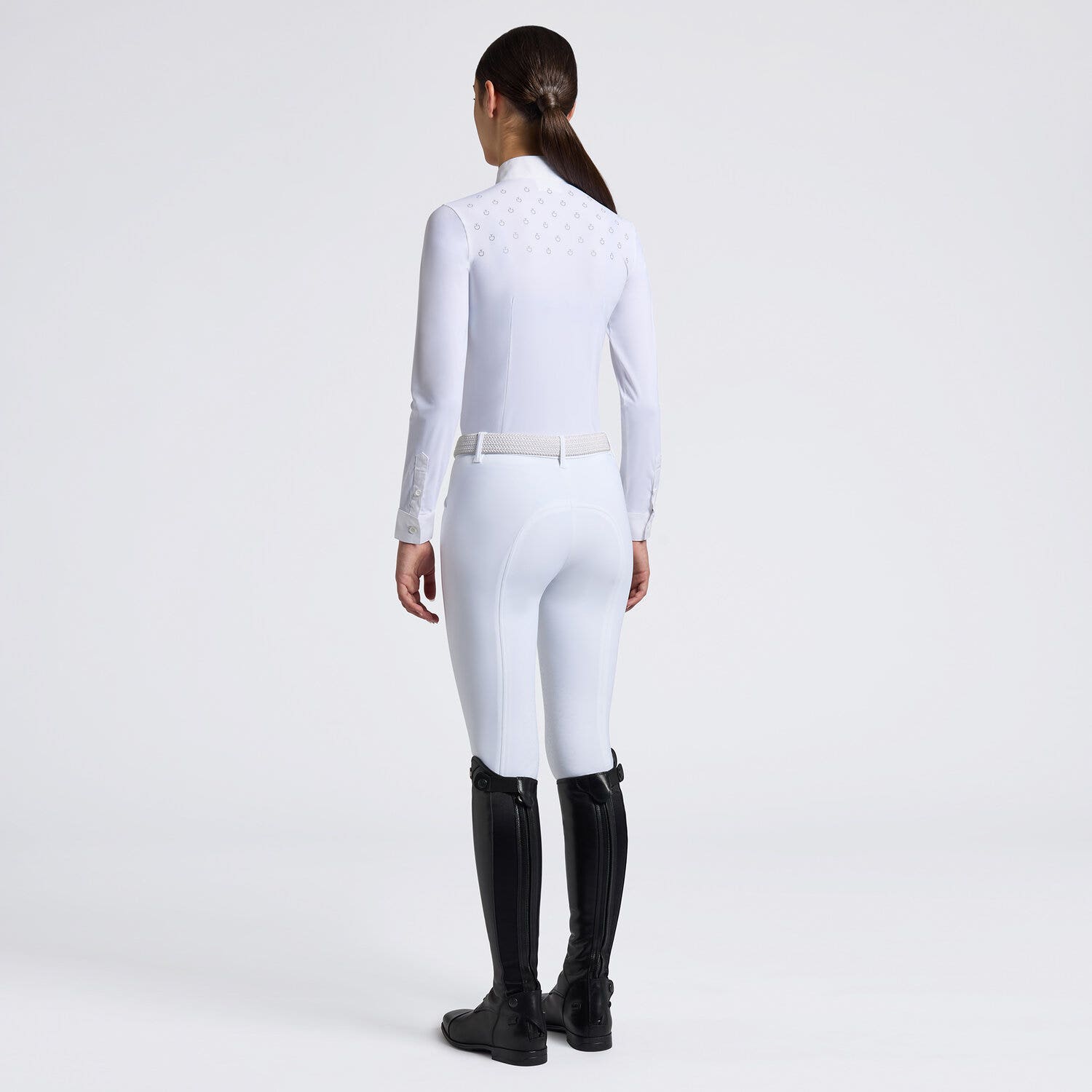 Cavalleria Toscana Cavalleria Toscana Girls' Long-Sleeve Button Competition Shirt WHITE-2