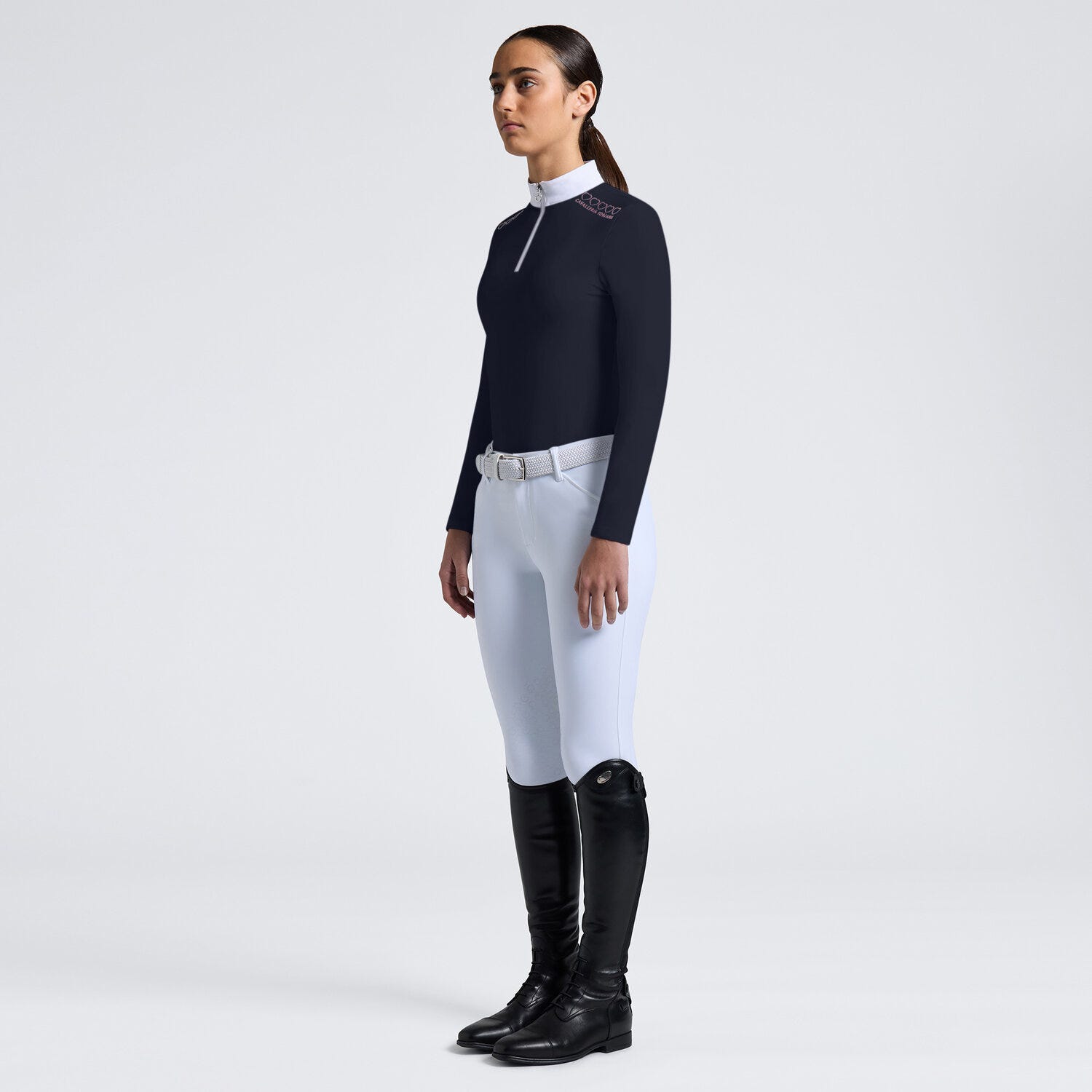 Cavalleria Toscana Girls’ Jersey Show Shirt with Heart Print