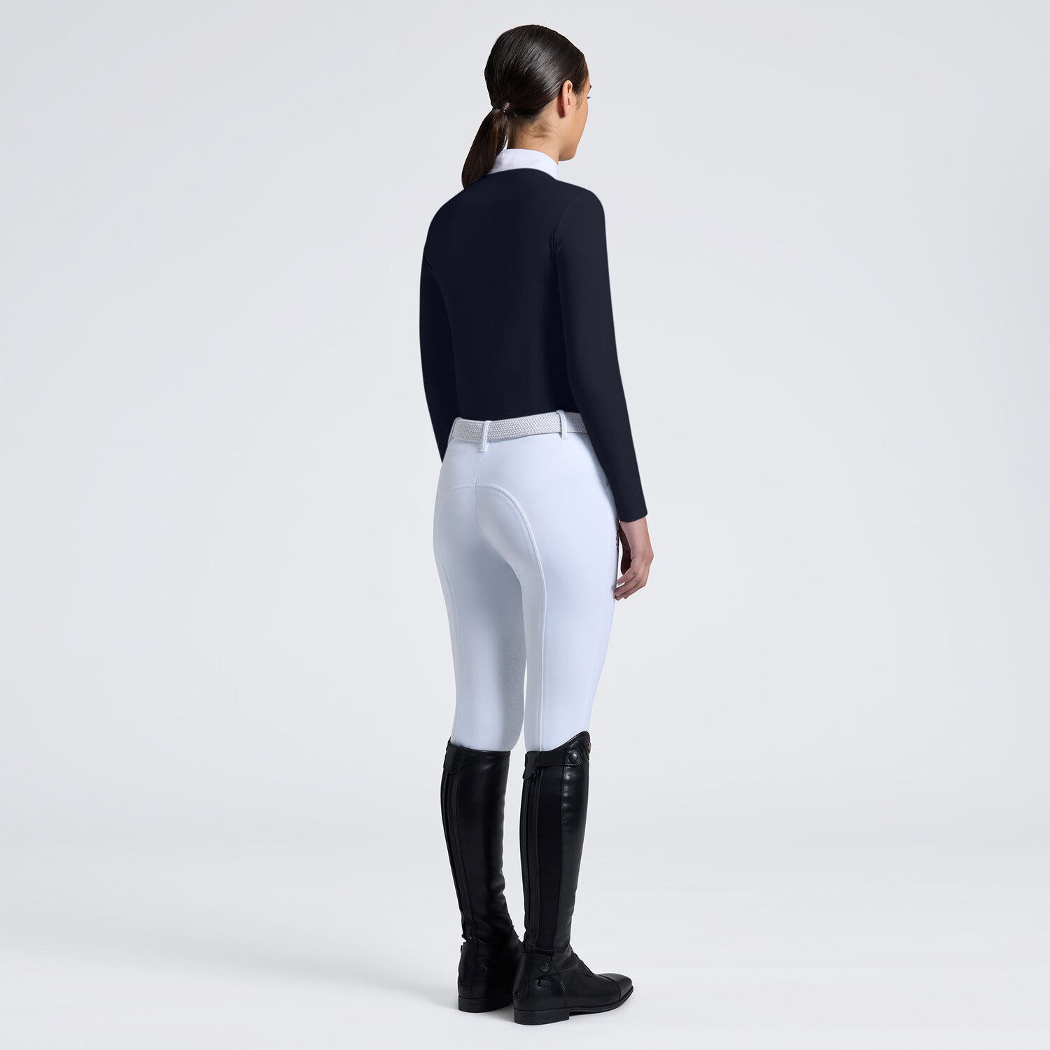 Cavalleria Toscana Cavalleria Toscana Girls’ Jersey Show Shirt with Heart Print NAVY-2