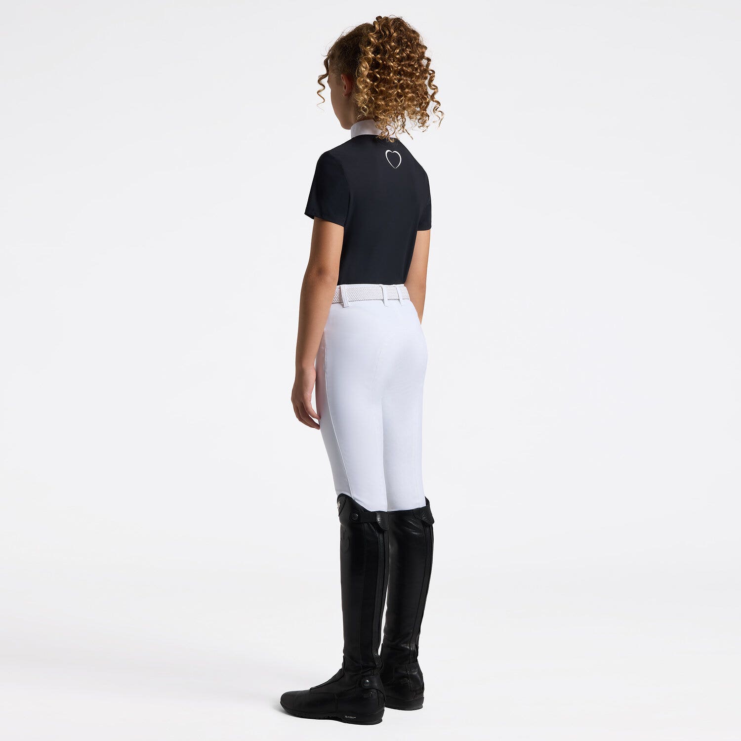 Cavalleria Toscana Cavalleria Toscana Girls’ Jersey Competition Shirt with Embroidered Logo NAVY-2