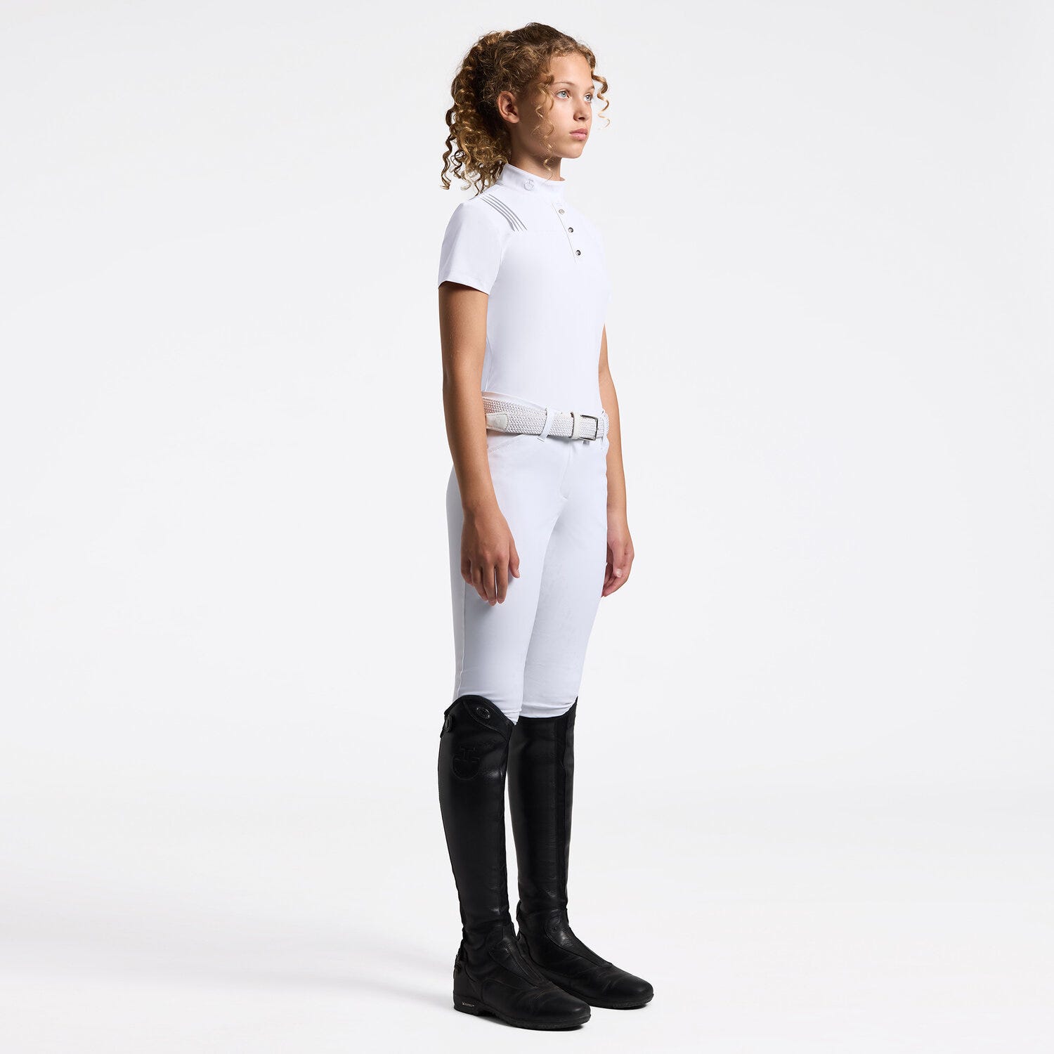 Girl's Short Sleeve Riding Shirt in Jersey | Cavalleria Toscana