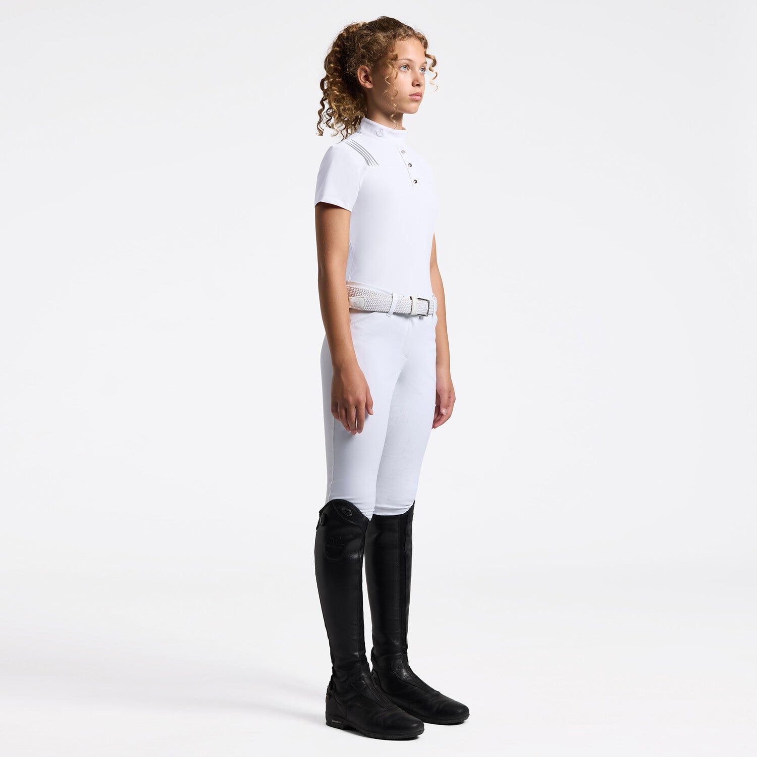 Girl's Short Sleeve Riding Shirt in Jersey | Cavalleria Toscana