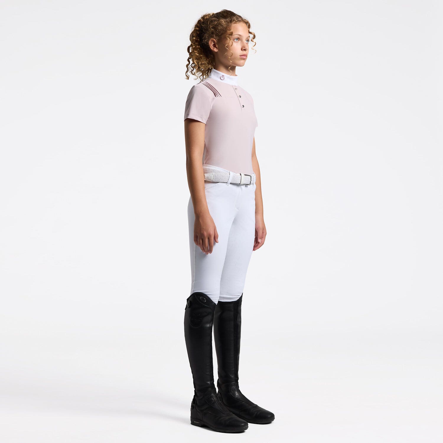 Girl's Short Sleeve Riding Shirt in Jersey | Cavalleria Toscana