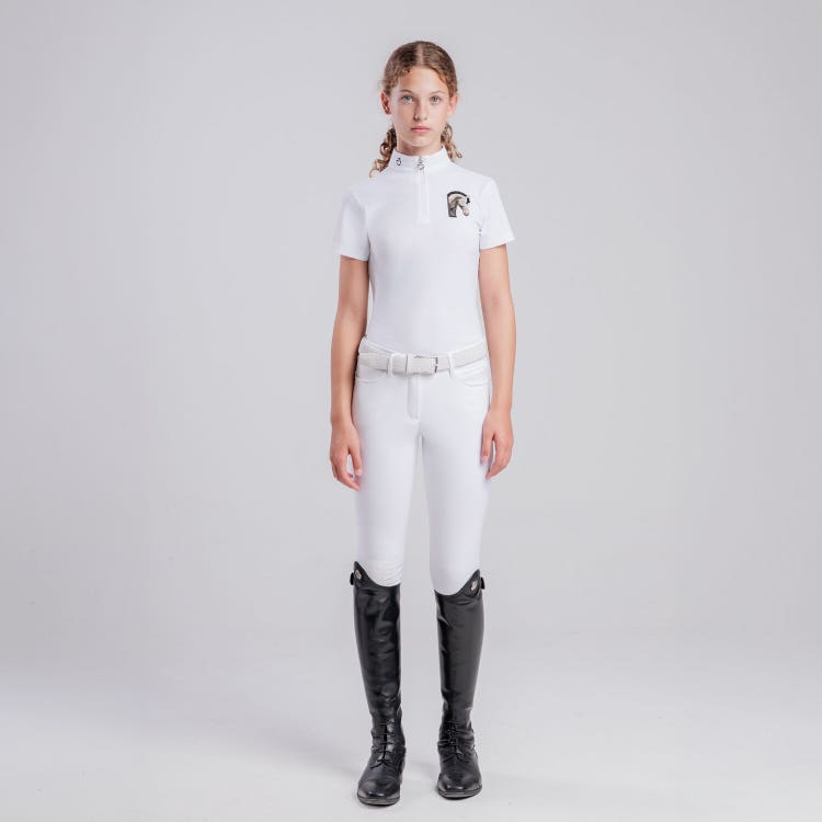 POLO TECNICA CON PATCH CAVALLO DA BAMBINA