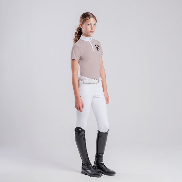 POLO TECNICA CON PATCH CAVALLO DA BAMBINA