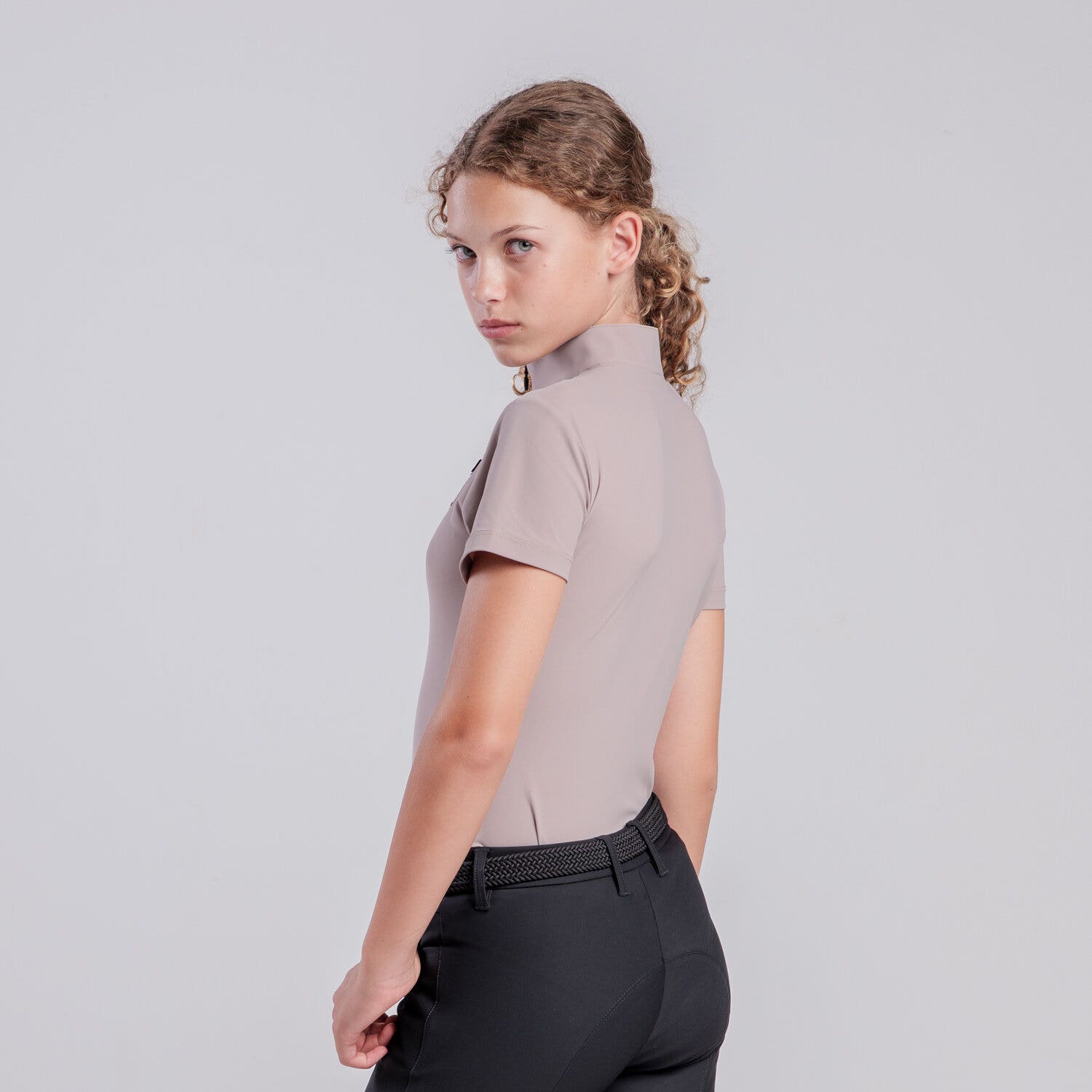 Cavalleria Toscana Girls’ technical polo with horse patch CIPRIA/CIPRIA-3