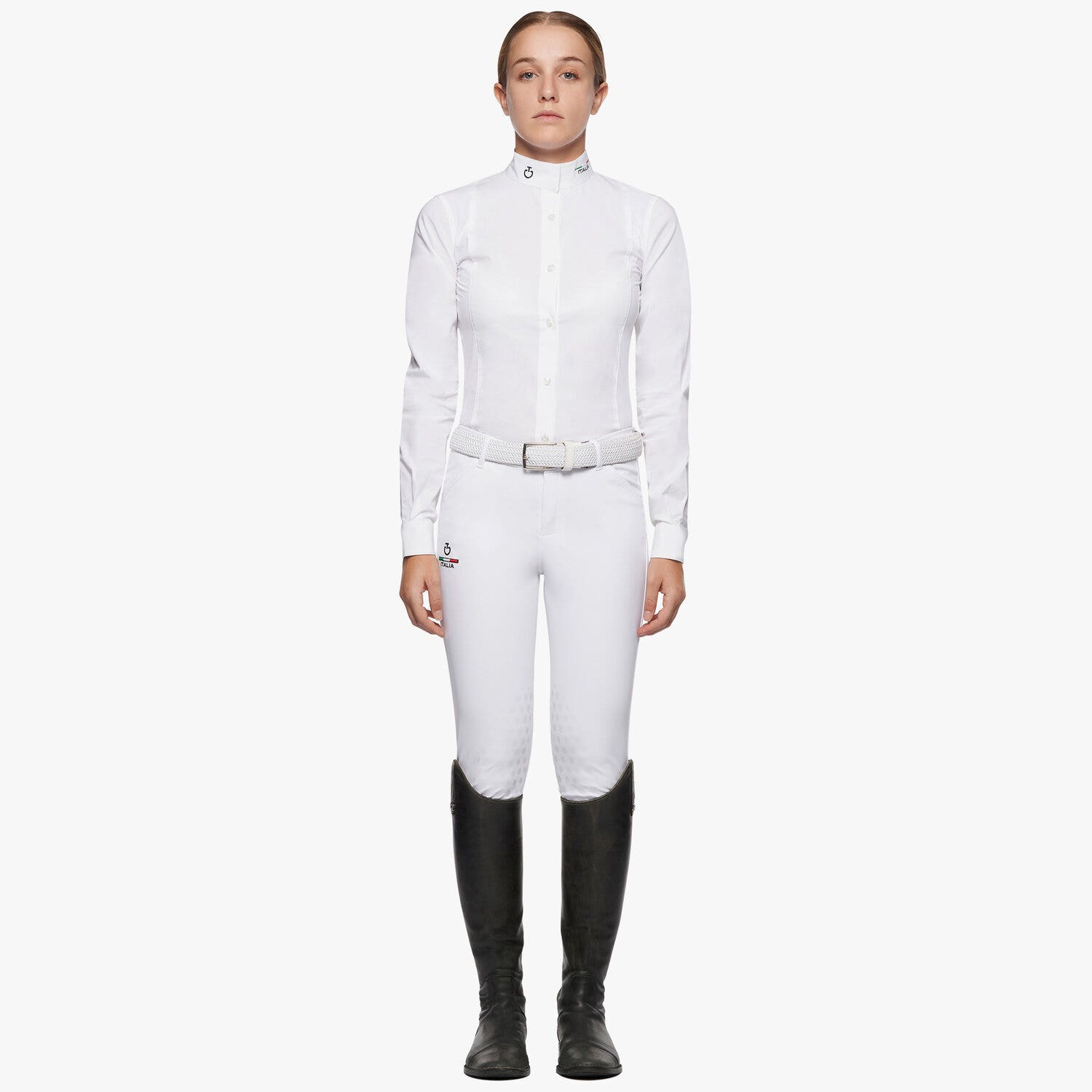 Cavalleria Toscana FISE GIRL'S SHIRT WHITE-1