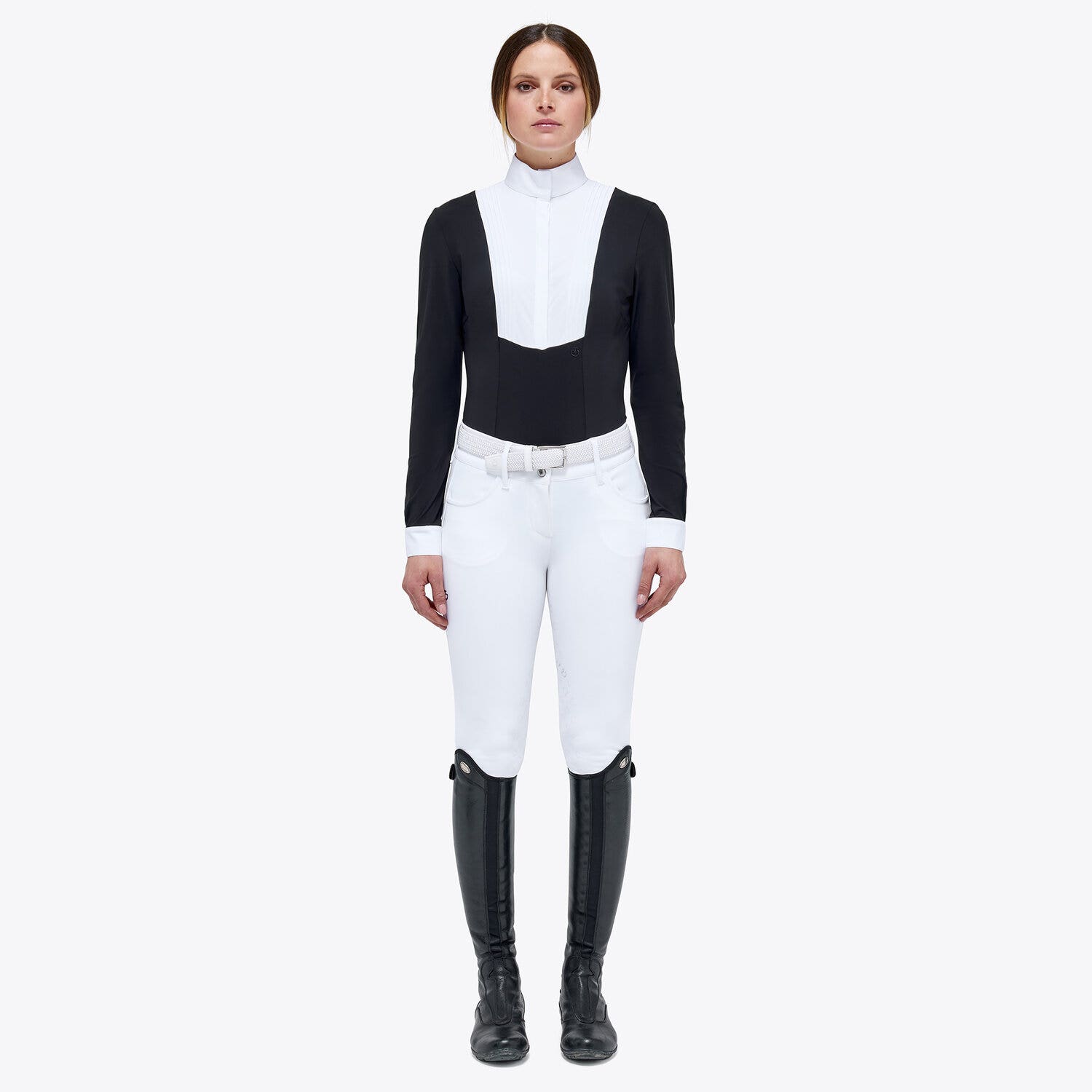 Cavalleria Toscana Women's long-sleeved Hunter shirt BLACK-1