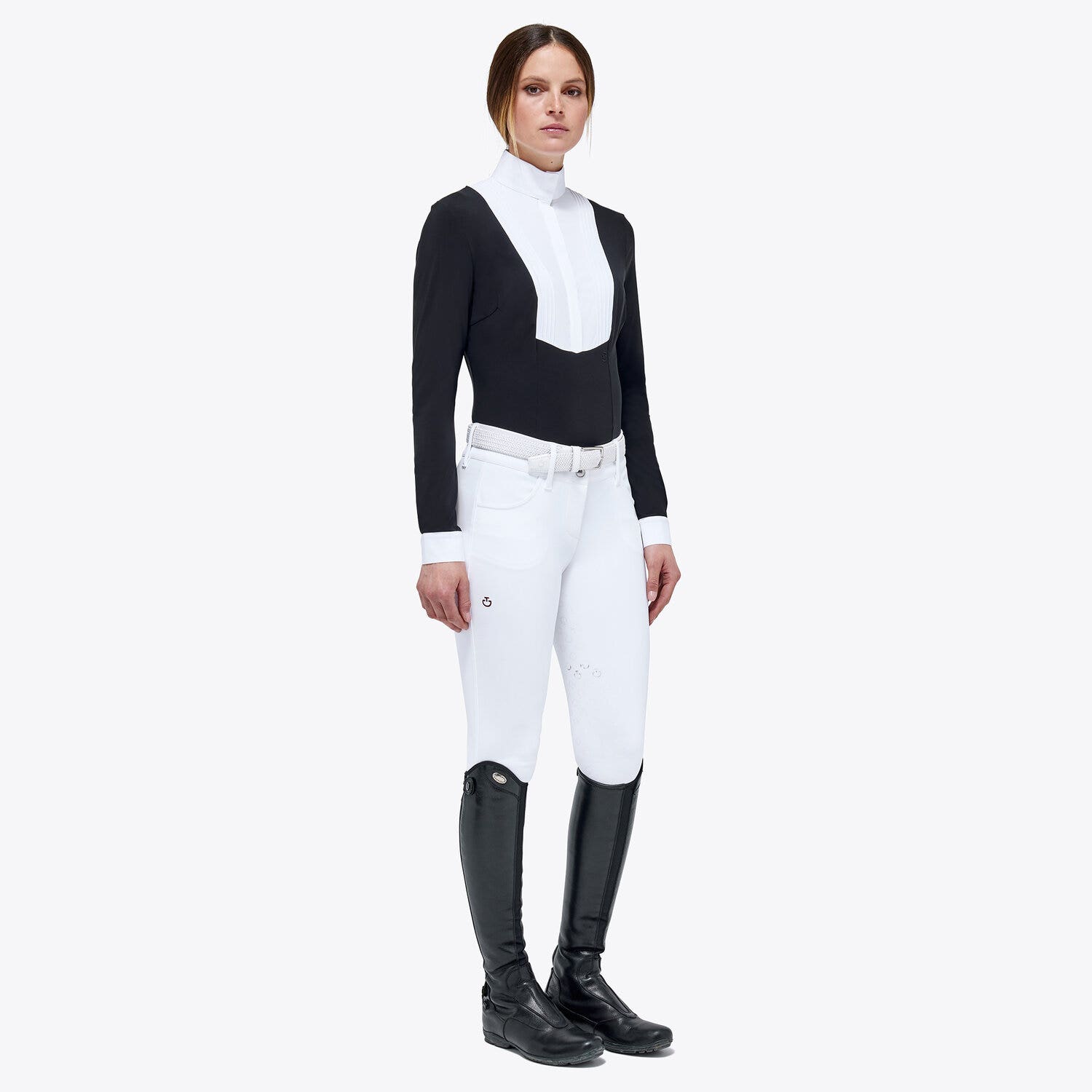 Cavalleria Toscana Women's long-sleeved Hunter shirt BLACK-2