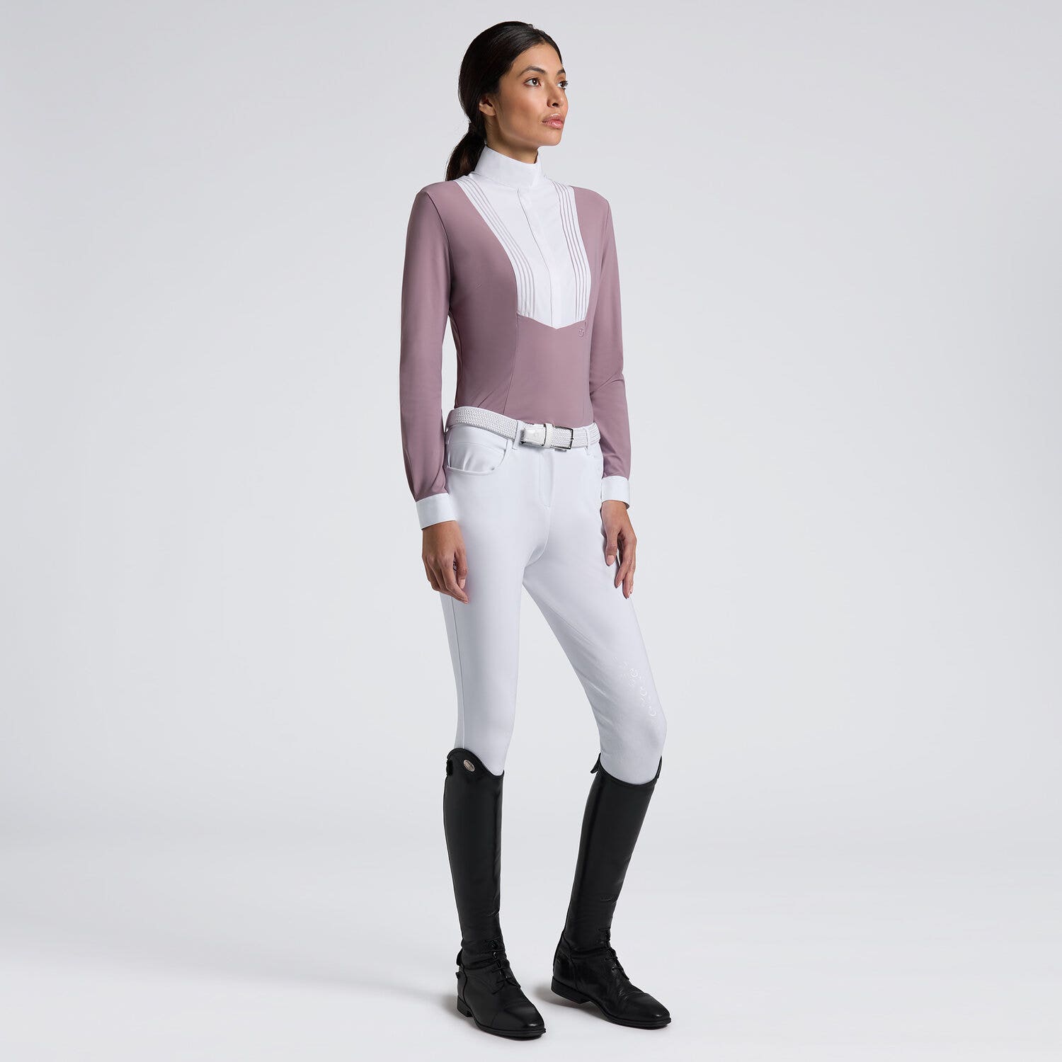 Cavalleria Toscana Women’s long-sleeve competition shirt GRAPE SHAKE-1