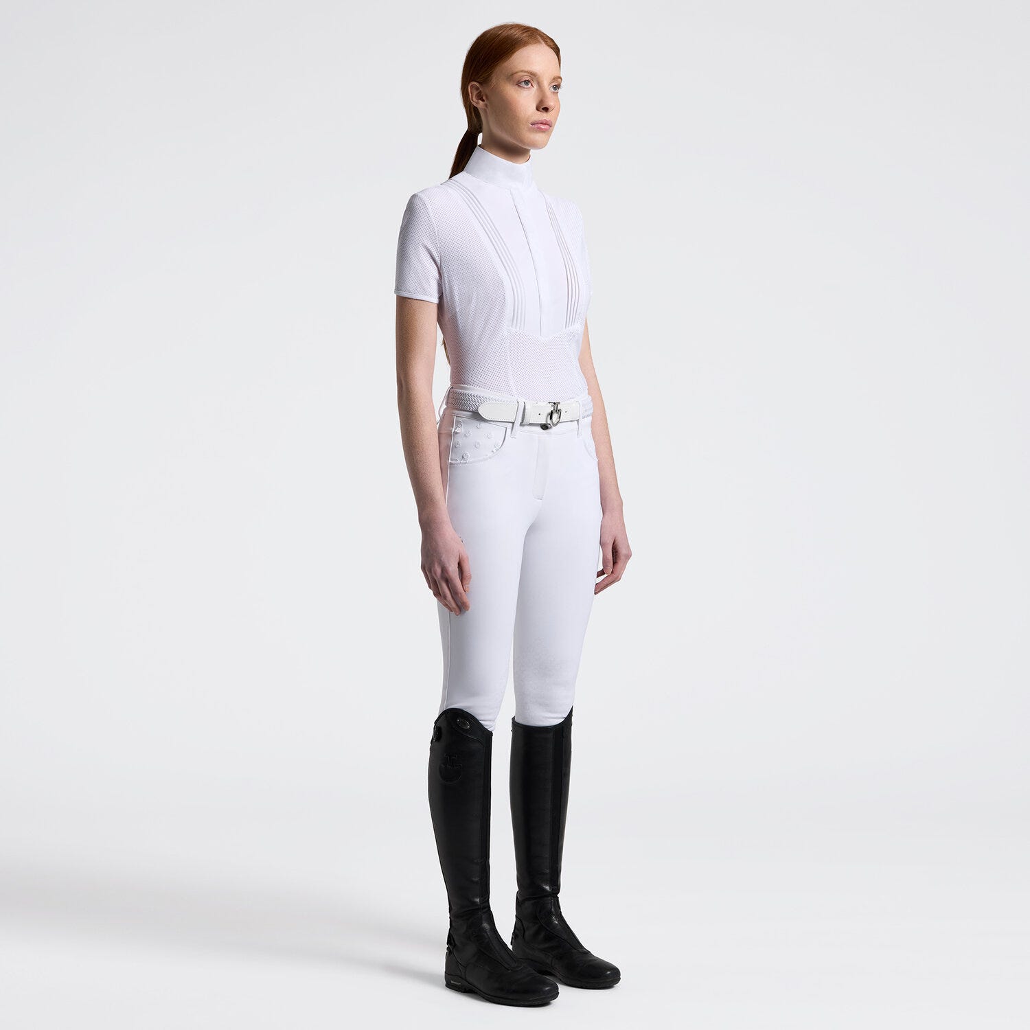 Cavalleria Toscana Women's Competition Shirt in Technical Jersey with buttons