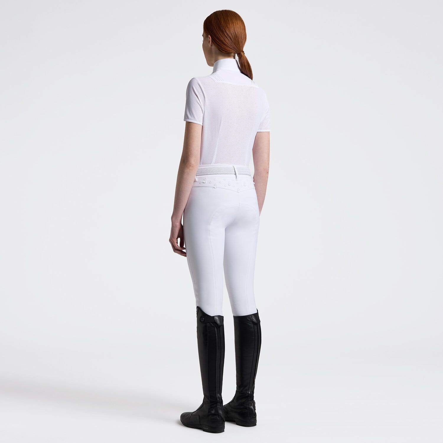 Cavalleria Toscana Camicia Cavalleria Toscana da Competizione da Donna in Jersey Tecnico e bottoni WHITE-2