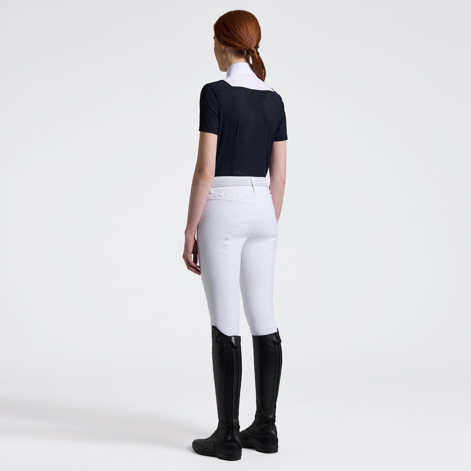 Cavalleria Toscana Cavalleria Toscana Women's Competition Shirt in Technical Jersey with buttons NAVY-2