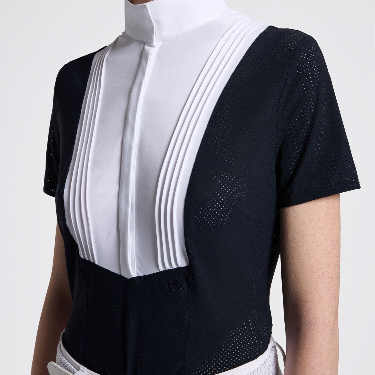 Cavalleria Toscana Cavalleria Toscana Women's Competition Shirt in Technical Jersey with buttons NAVY-3