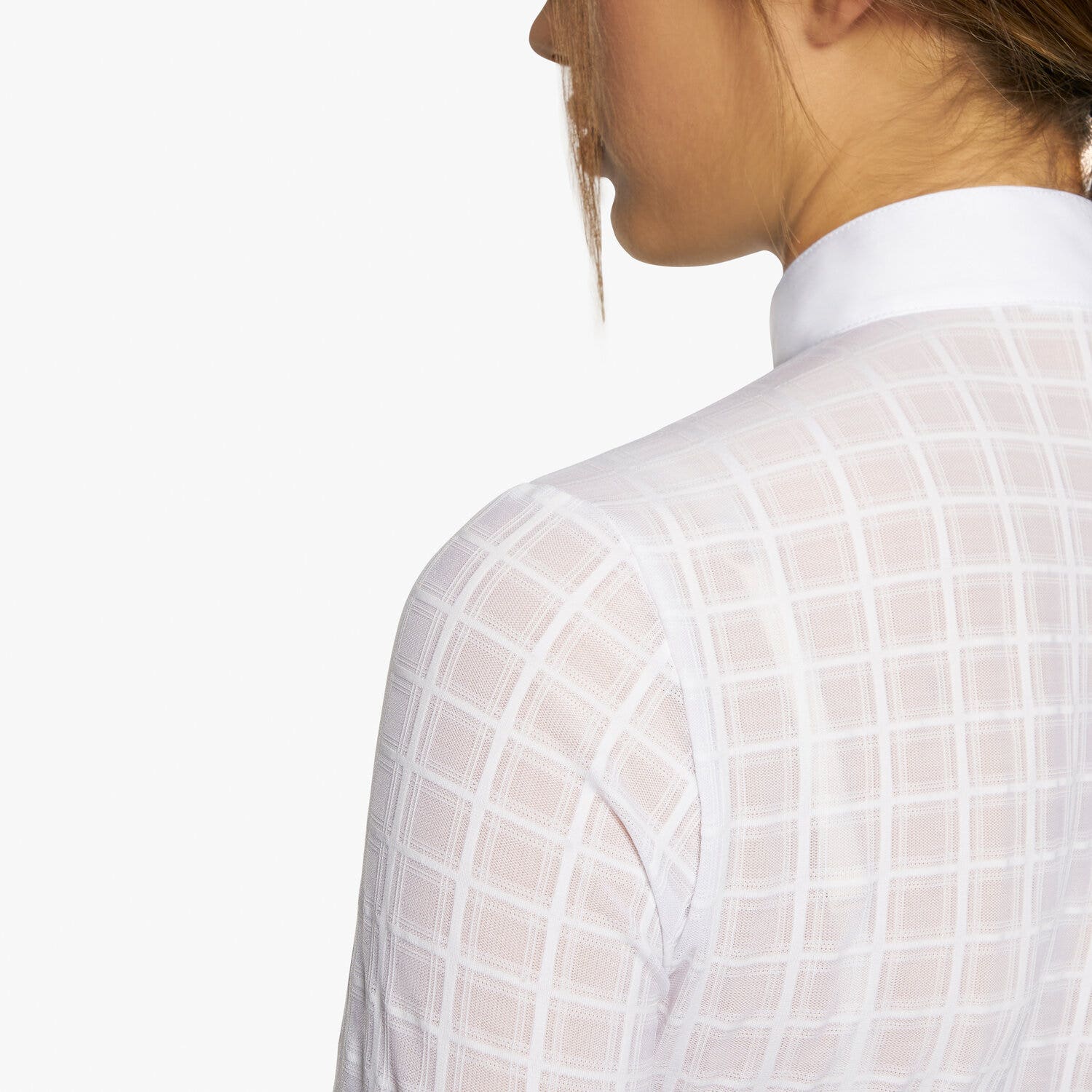 Cavalleria Toscana Camicia donna da concorso plissettata a maniche lunghe PETROLEUM / WHITE-4