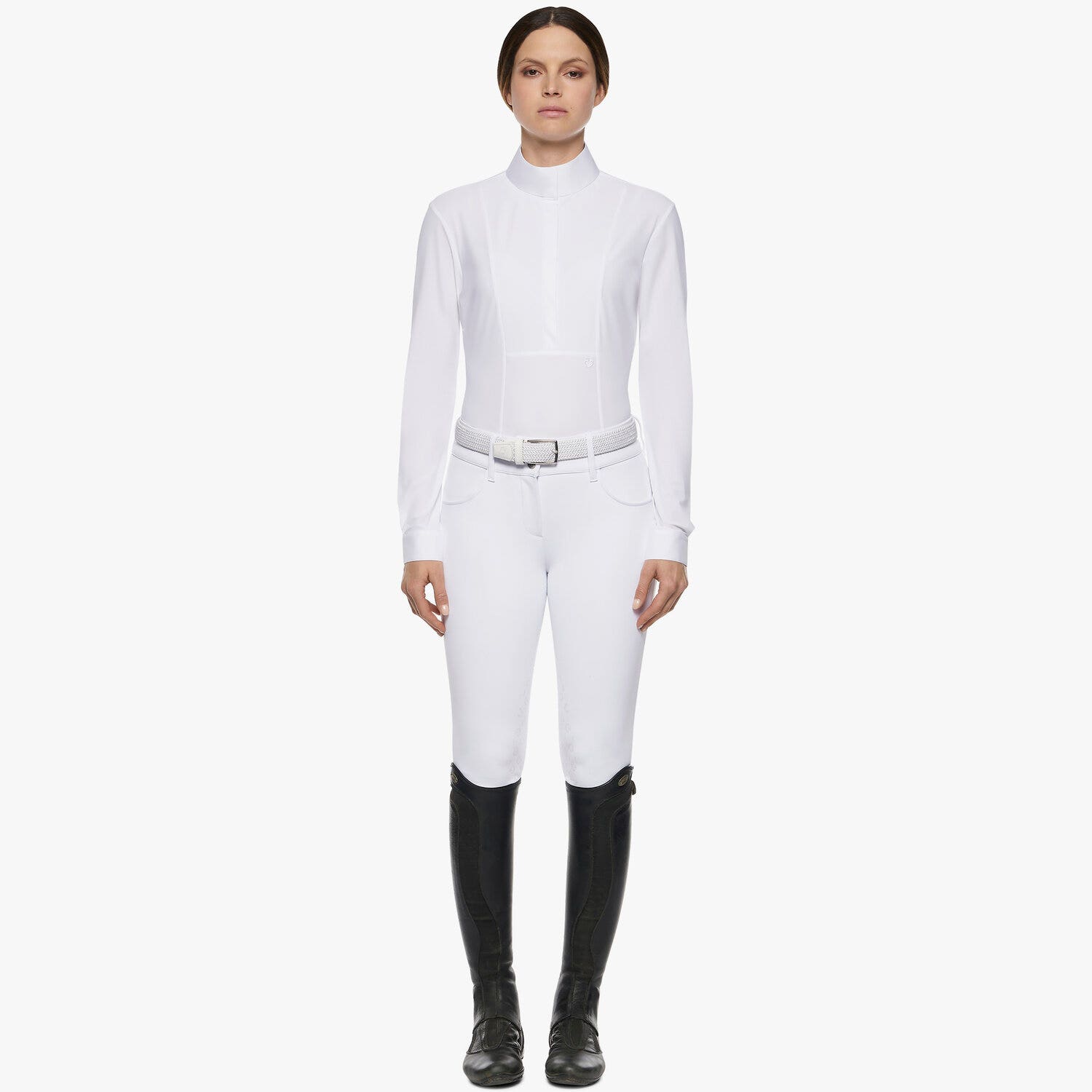 Cavalleria Toscana Women's long-sleeved shirt WHITE-1