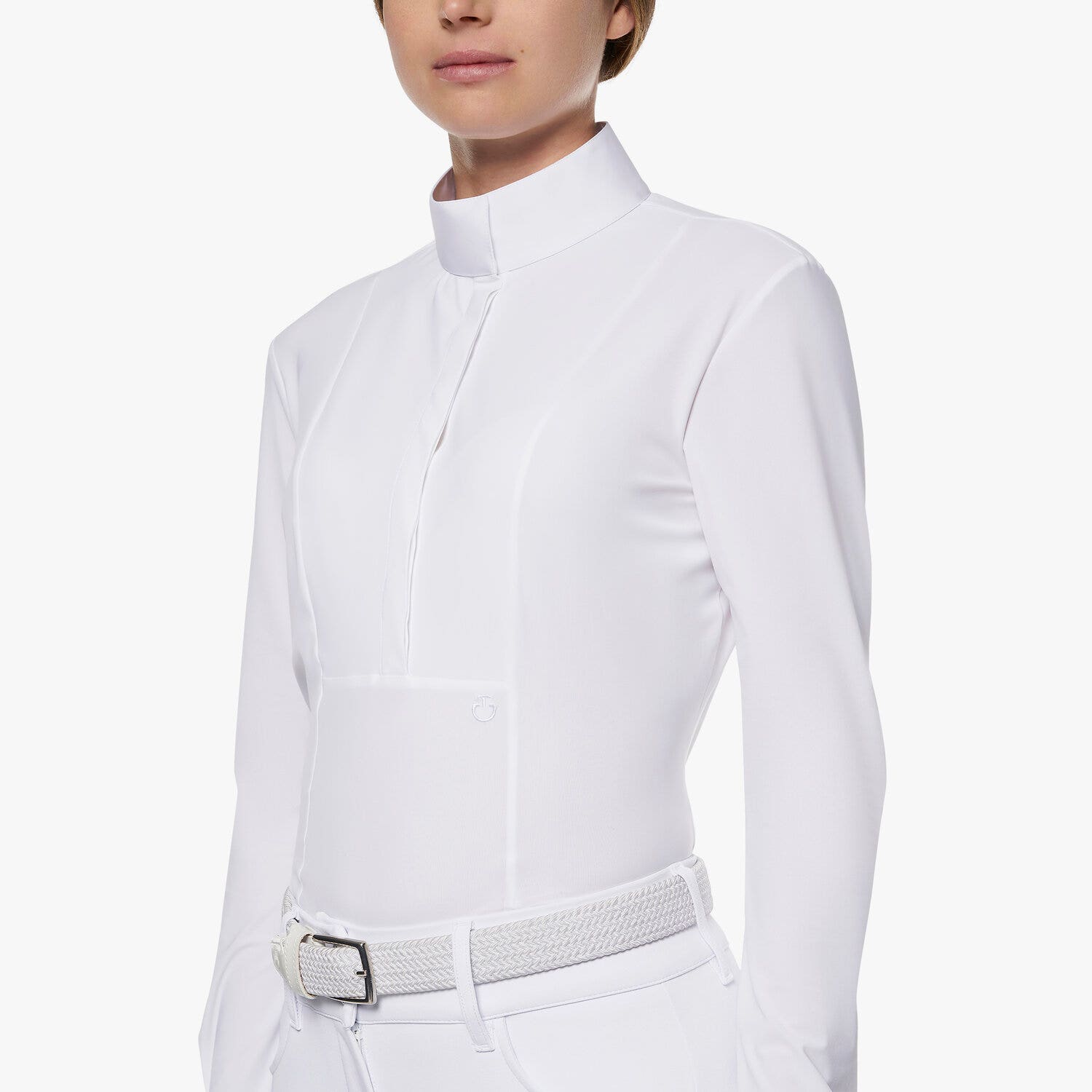 Cavalleria Toscana Women's long-sleeved shirt WHITE-4