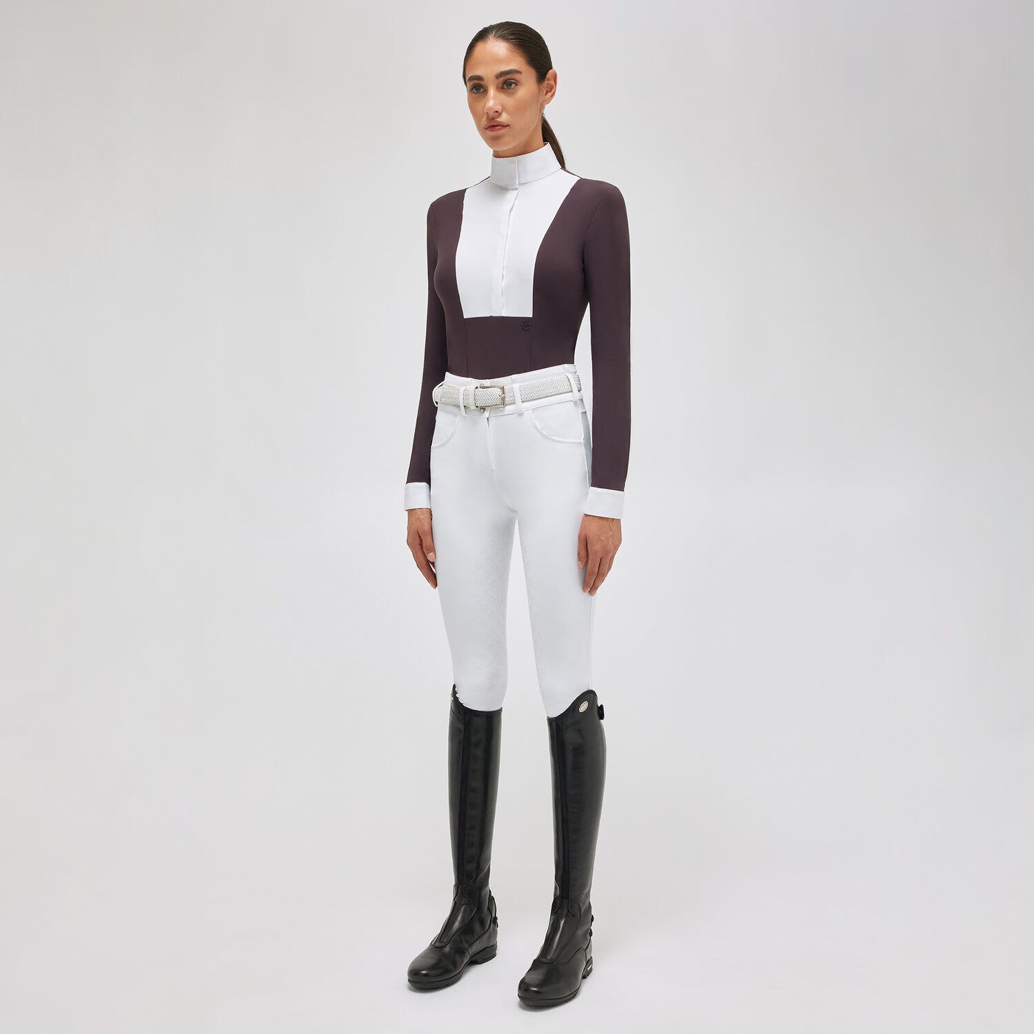 Cavalleria Toscana Women's long-sleeved shirt DARK PURPLE-1