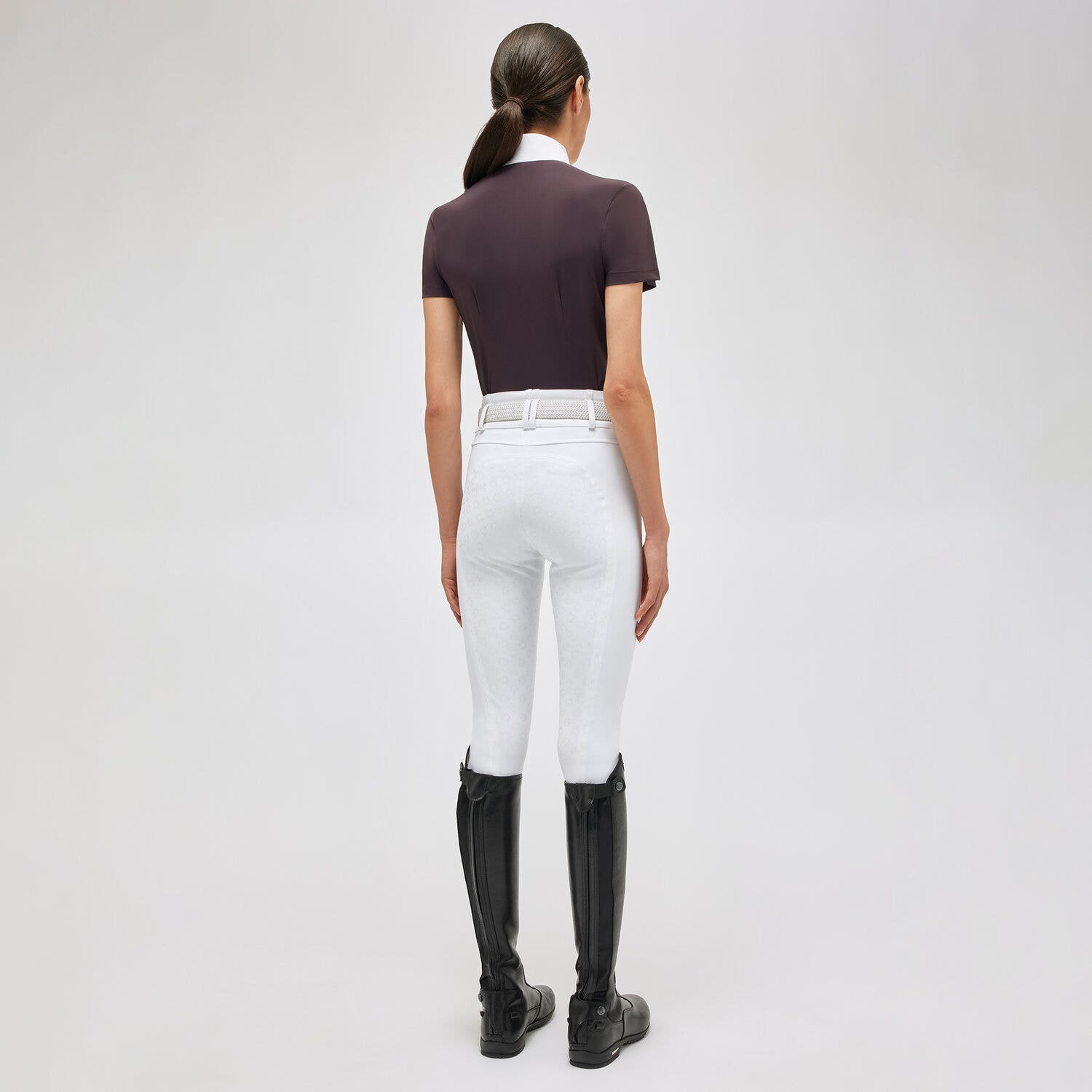 Cavalleria Toscana Women's short-sleeved shirt DARK PURPLE-2