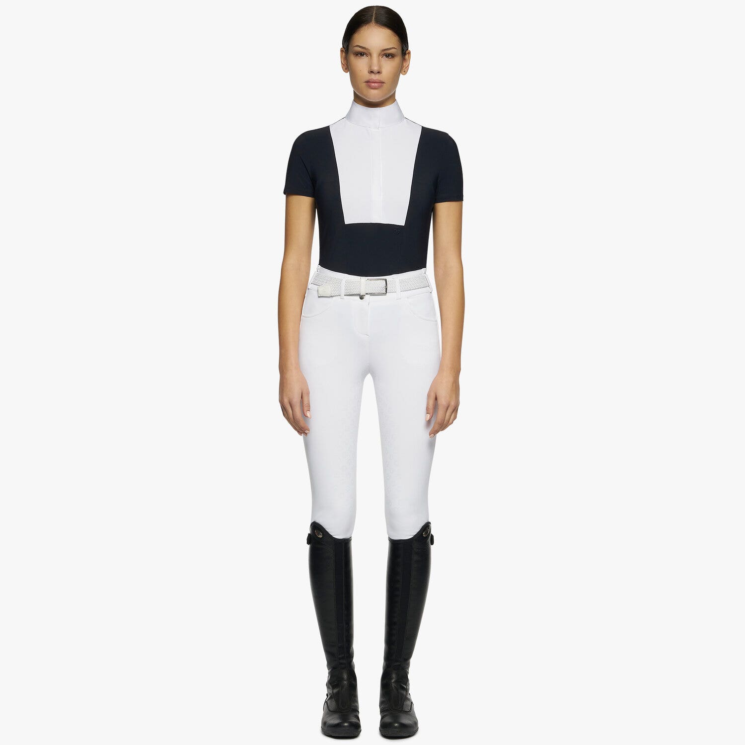 Cavalleria Toscana Women's short-sleeved shirt NAVY-2