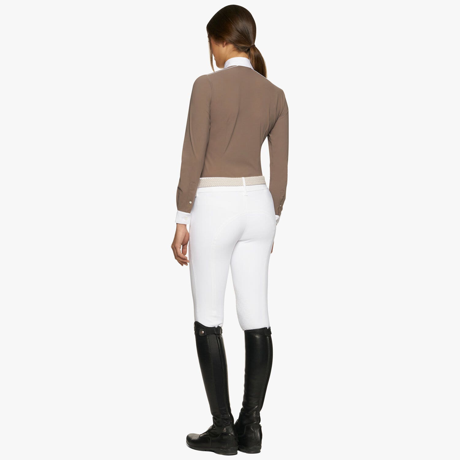 Cavalleria Toscana Woman’s jersey shirt with a panel bib TORTORA-3