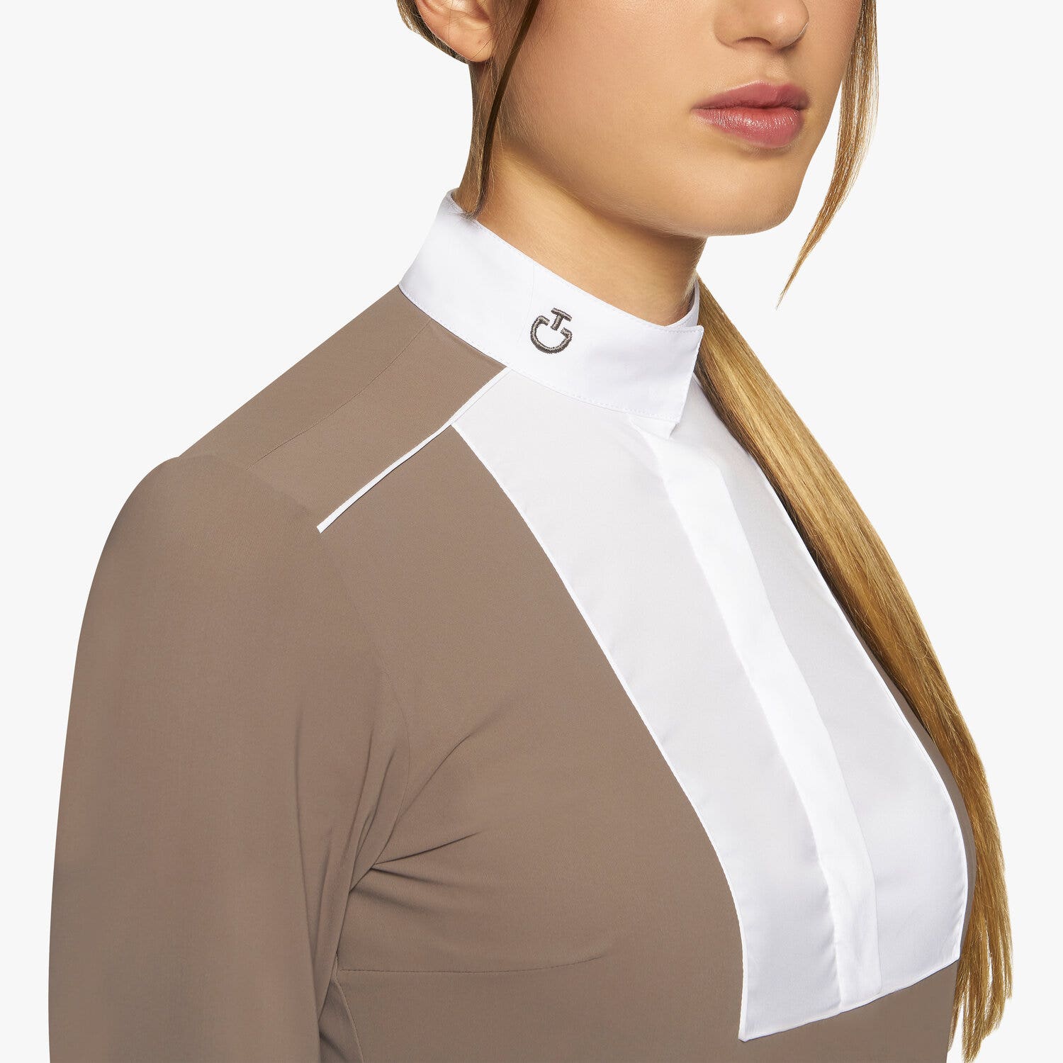 Cavalleria Toscana Woman’s jersey shirt with a panel bib TORTORA-4