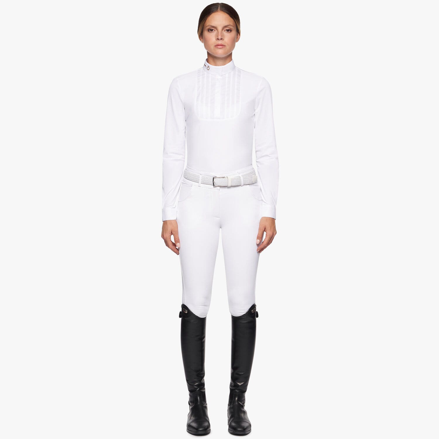 Cavalleria Toscana Women’s cotton poplin show shirt WHITE-1