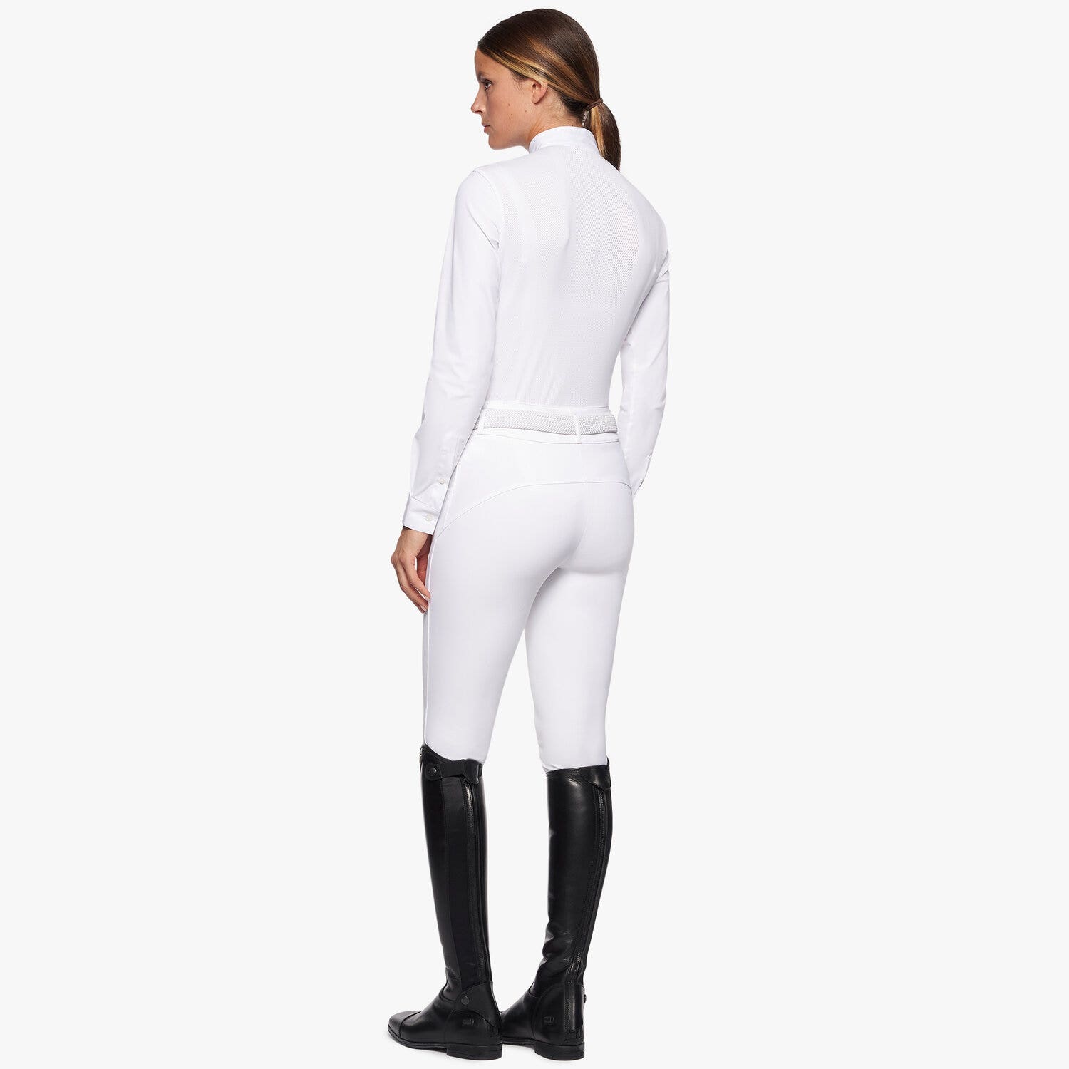 Cavalleria Toscana Women’s cotton poplin show shirt WHITE-3