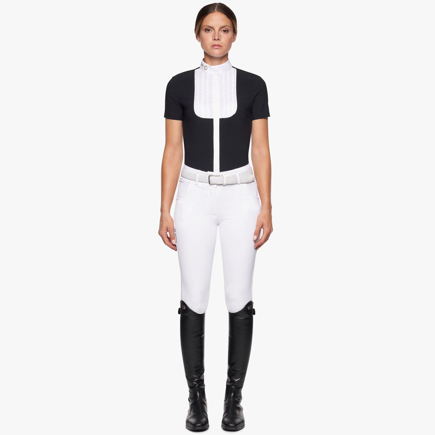 Cavalleria Toscana Women’s cotton poplin show shirt BLACK-1