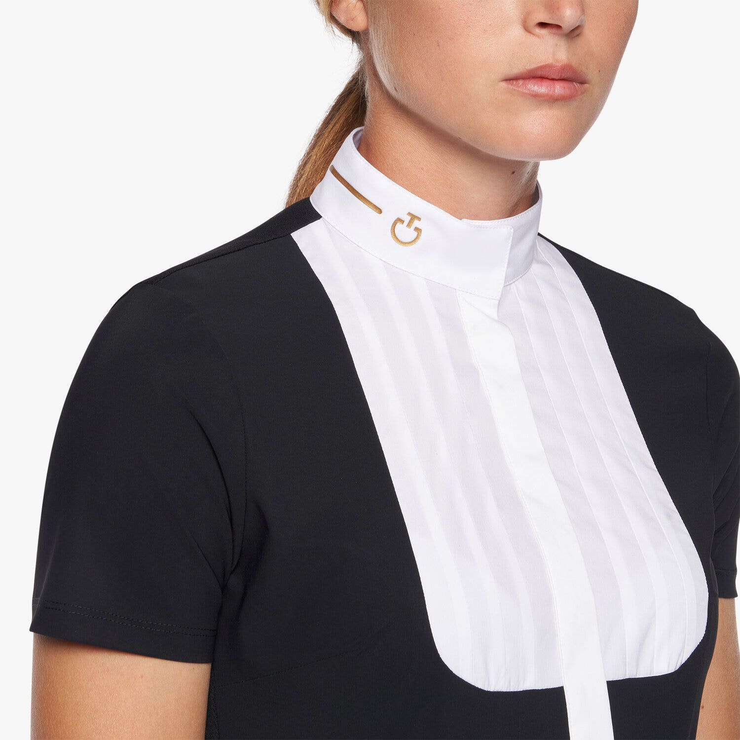 Cavalleria Toscana Women’s cotton poplin show shirt BLACK-4