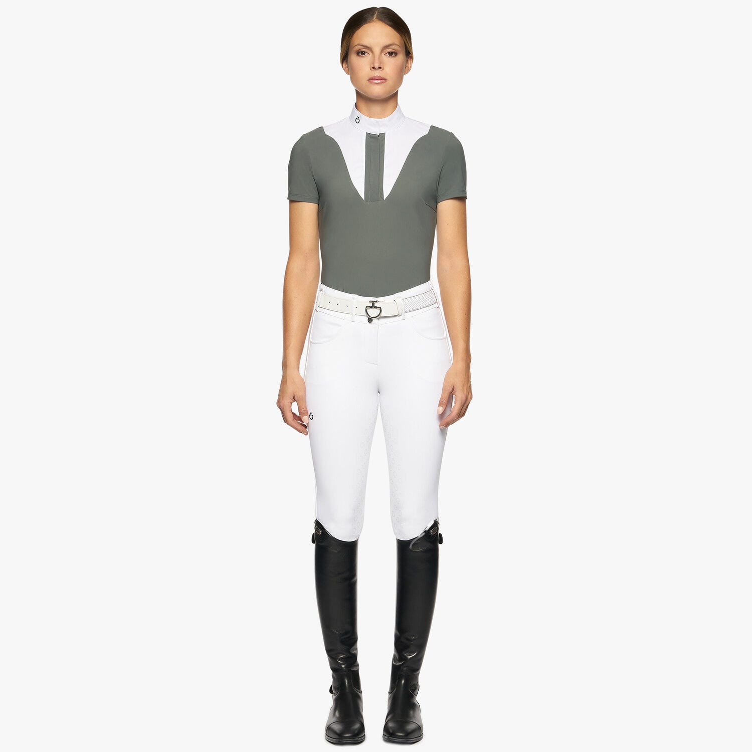 Woman’s jersey shirt with a bib insert