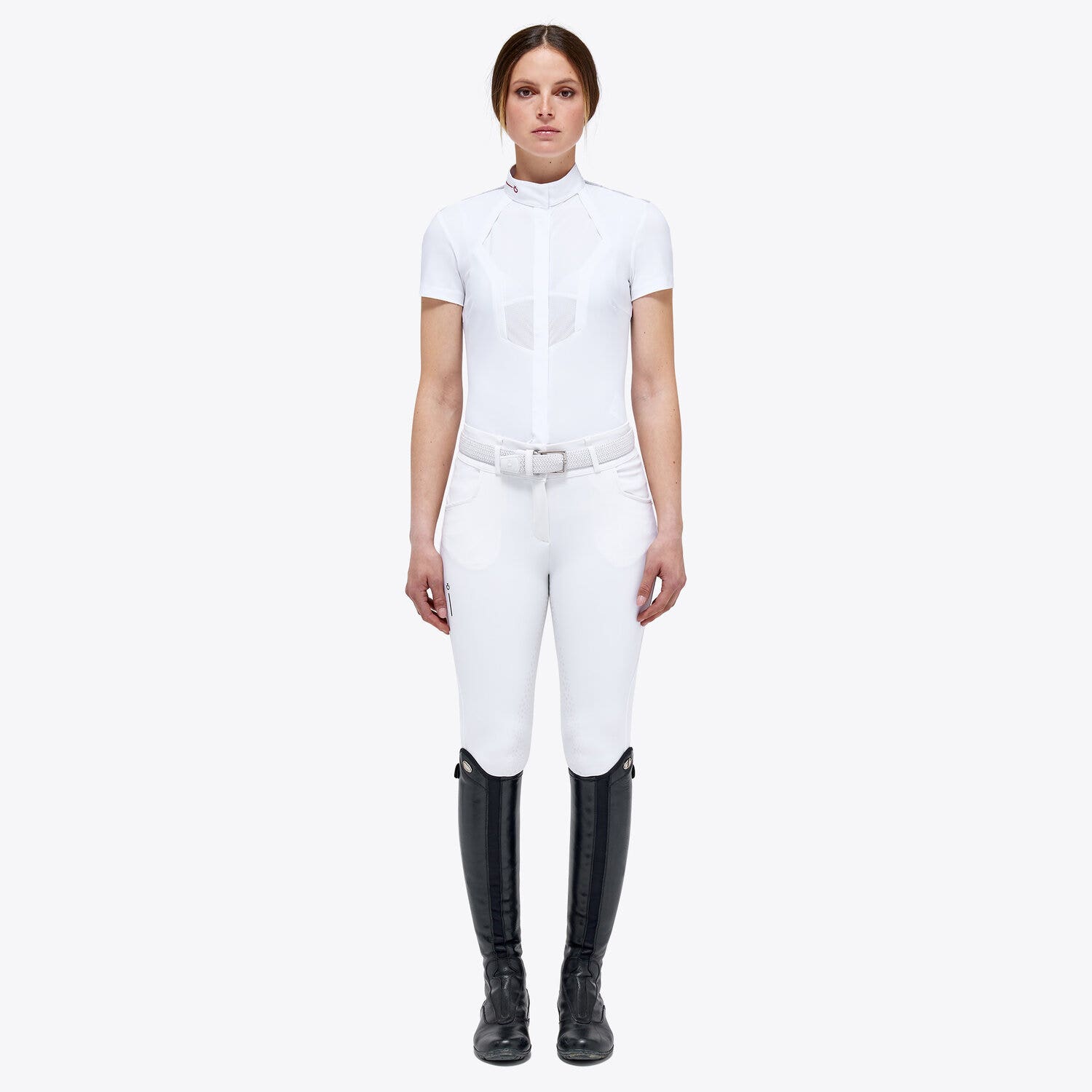 Cavalleria Toscana Women’s technical knit shirt WHITE-1