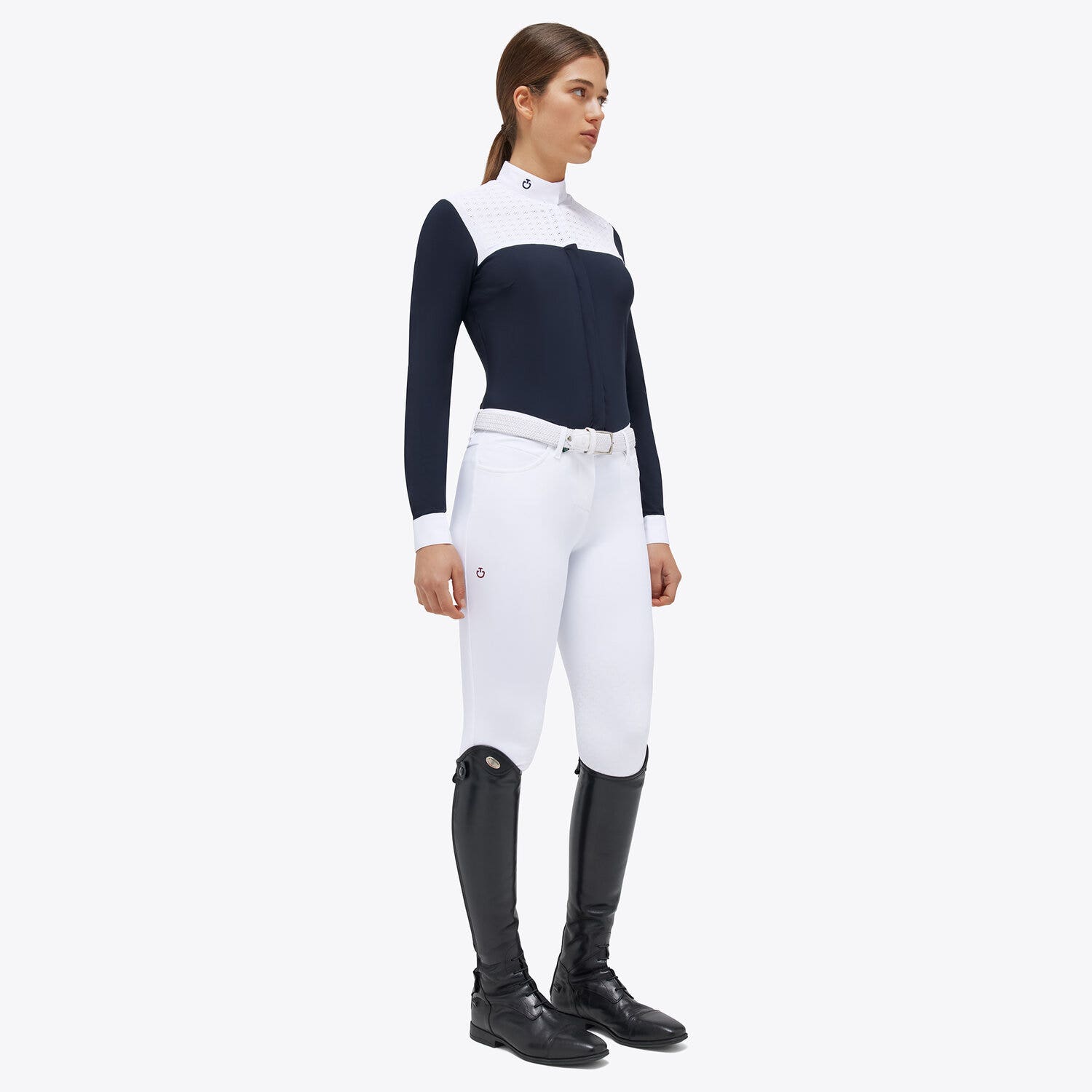 Cavalleria Toscana Lightweight Jersey Competition Shirt for Woman NAVY-1