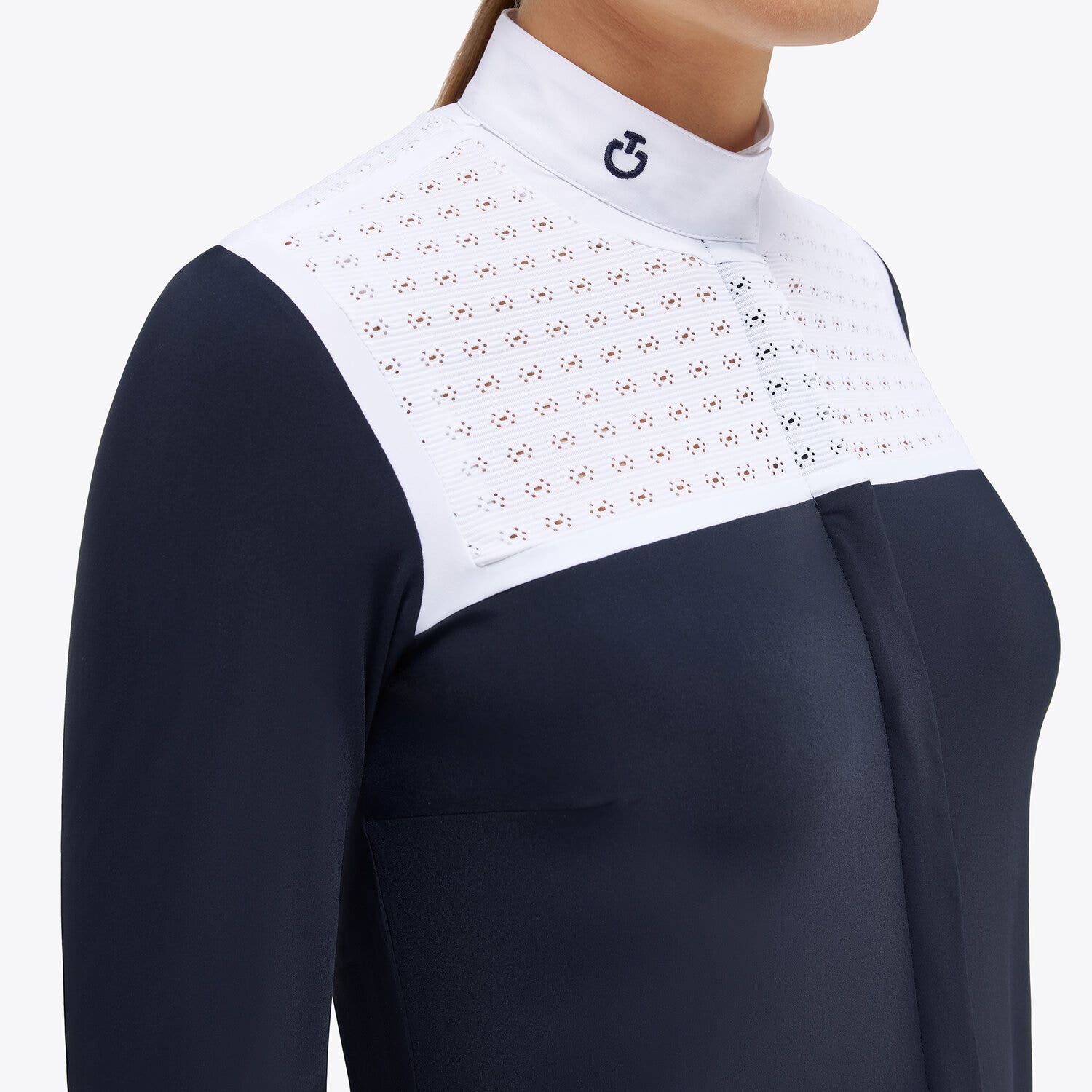 Cavalleria Toscana Lightweight Jersey Competition Shirt for Woman NAVY-3