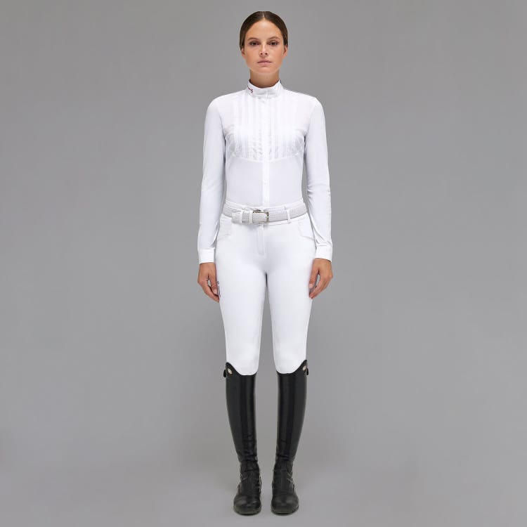 Cavalleria Toscana Camicia da donna da competizione jersey Revo WHITE-1