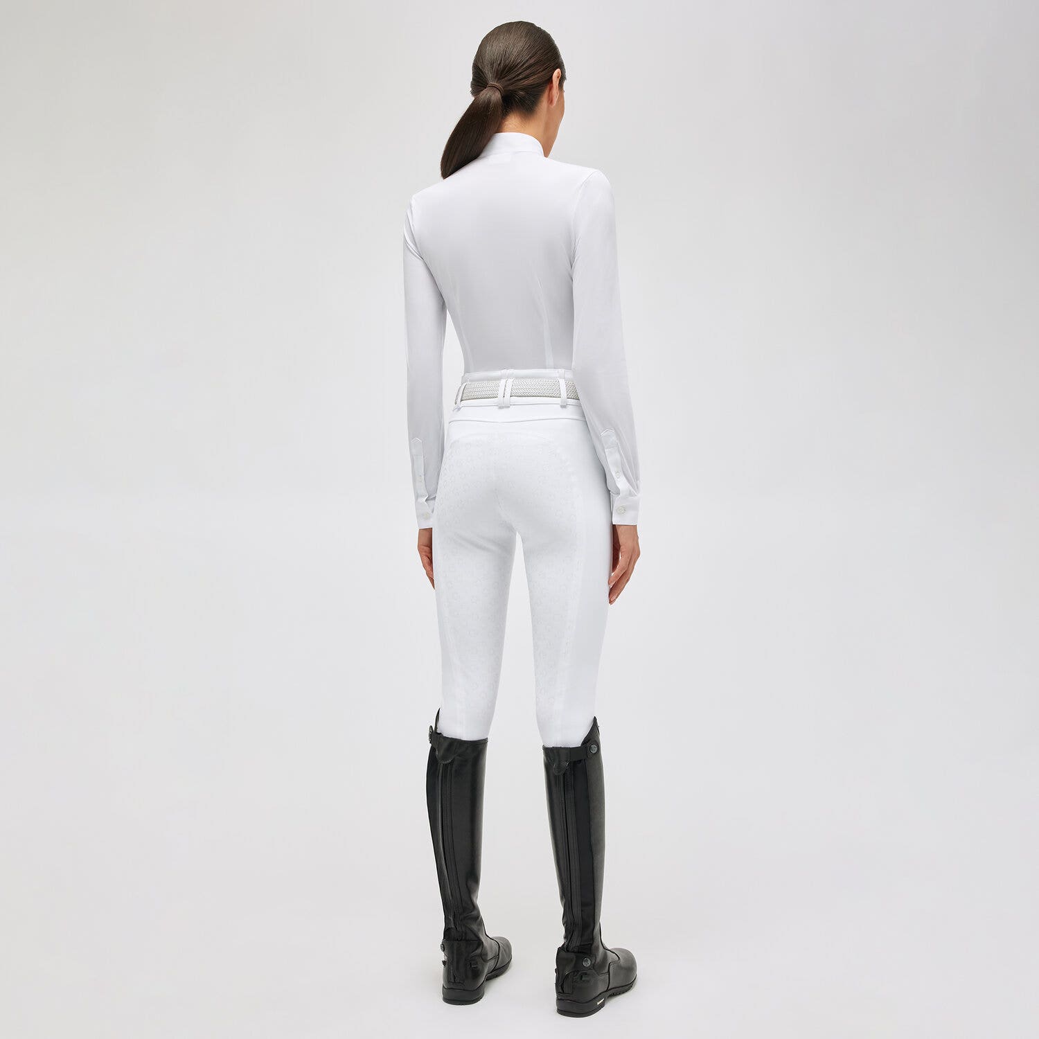 Cavalleria Toscana Women's Tech Piquet Competition Shirt WHITE-2