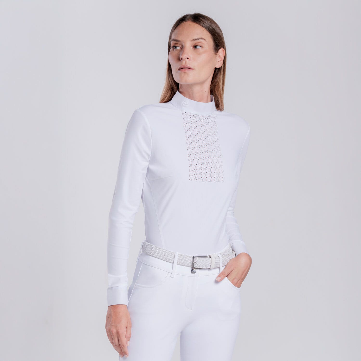 Cavalleria Toscana CAMICIA REVOLUTION PERFORATA DA DONNA WHITE-2