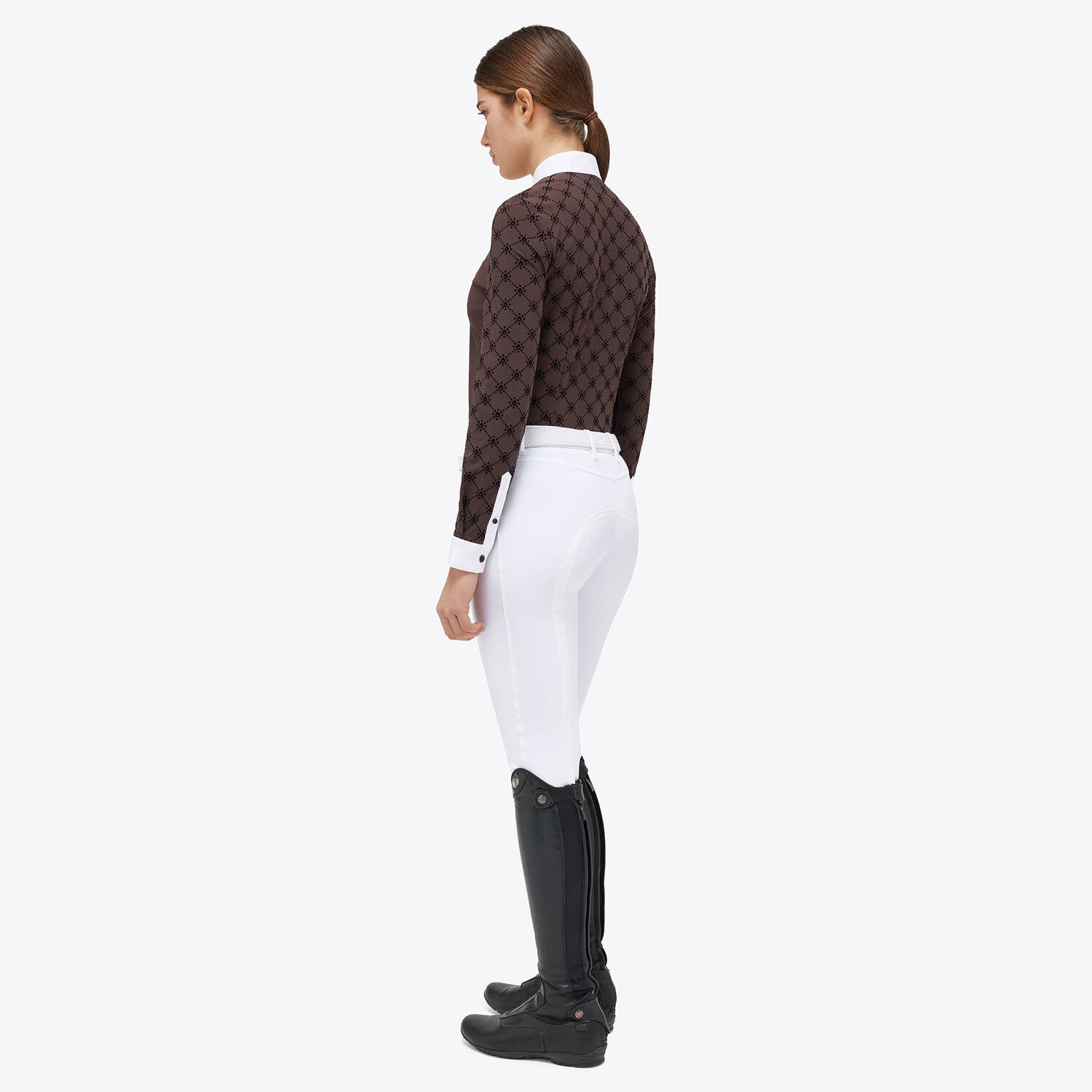 Cavalleria Toscana Women's competition shirt DARK CHOCOLATE-2