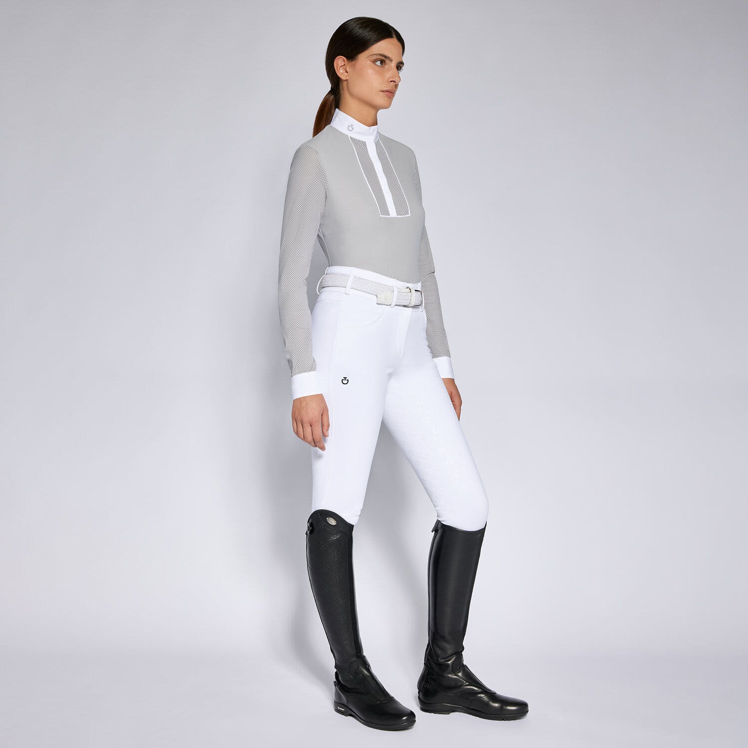 Cavalleria Toscana Women's competition shirt LIGHT GREY-1