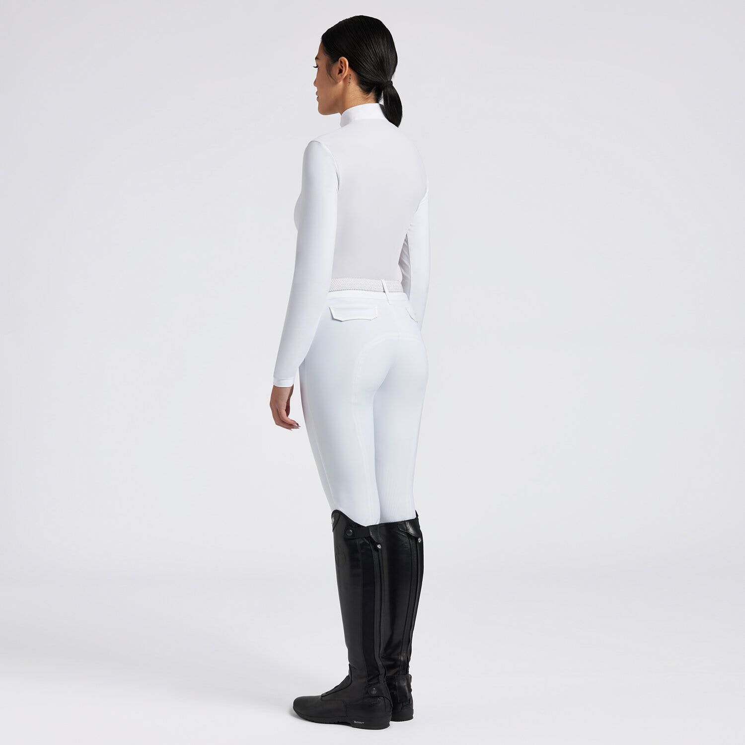 Cavalleria Toscana Cavalleria Toscana Women's Competition Shirt in Technical Jersey with Zip WHITE/KNIT-3