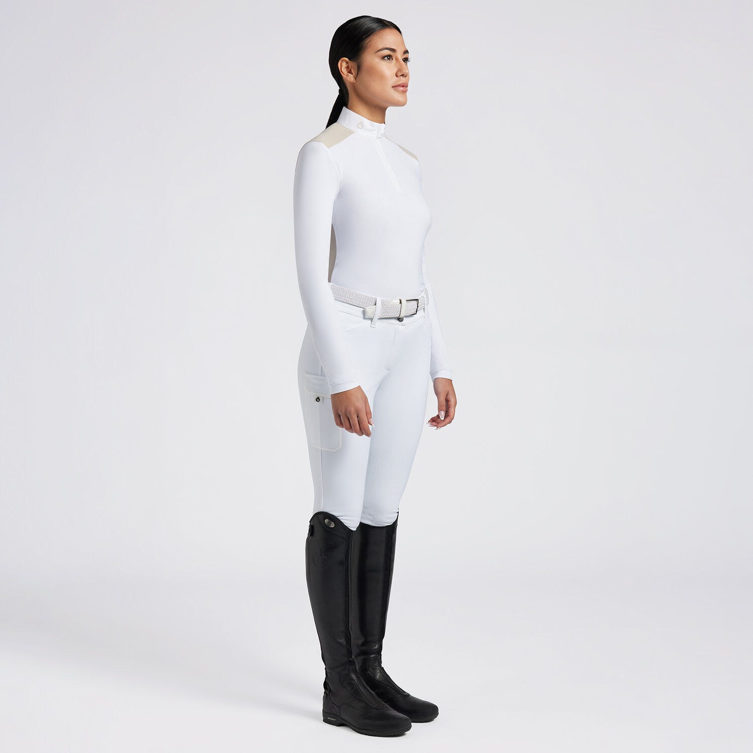 Cavalleria Toscana Cavalleria Toscana Women's Competition Shirt in Technical Jersey with Zip 011c-1