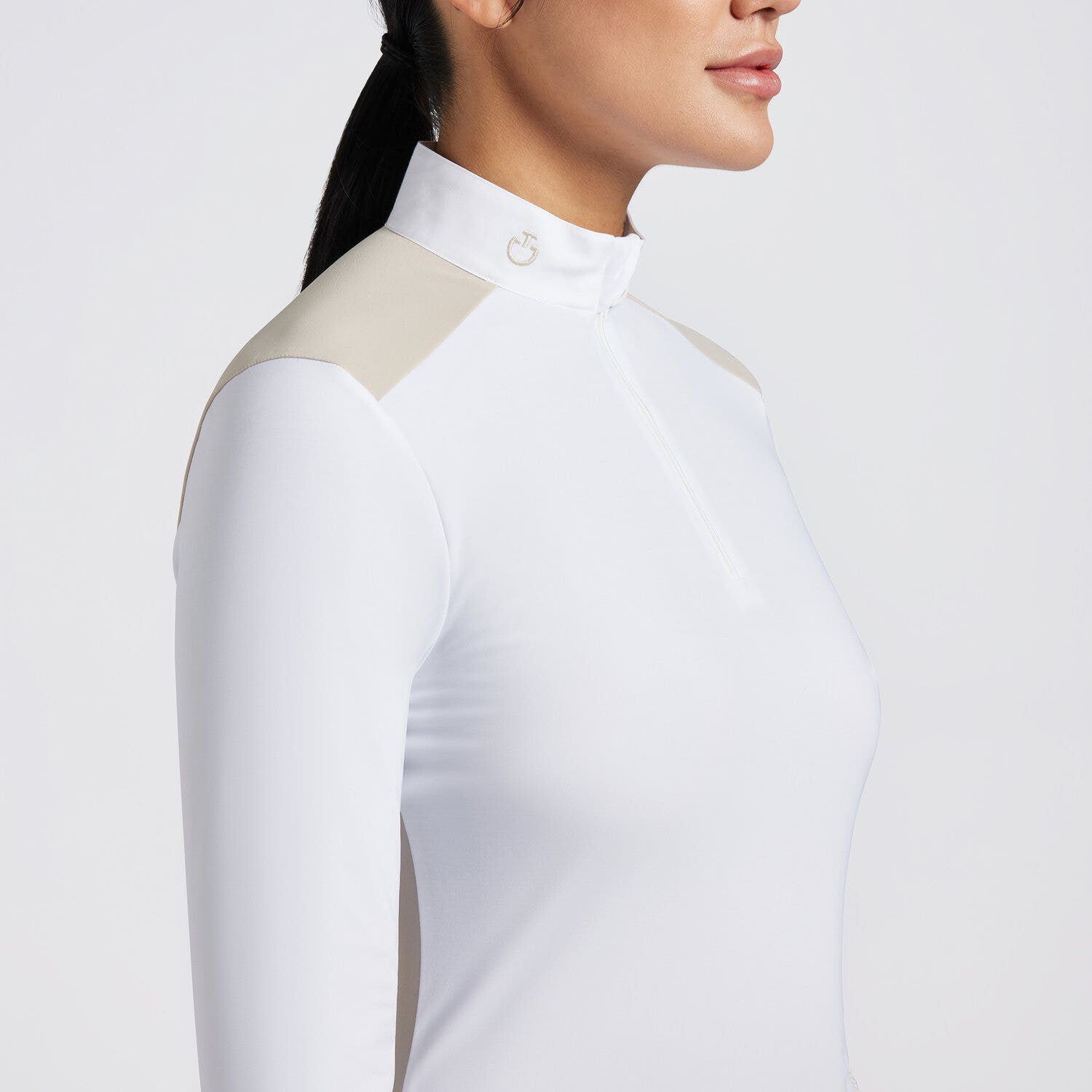 Cavalleria Toscana Cavalleria Toscana Women's Competition Shirt in Technical Jersey with Zip 011c-2