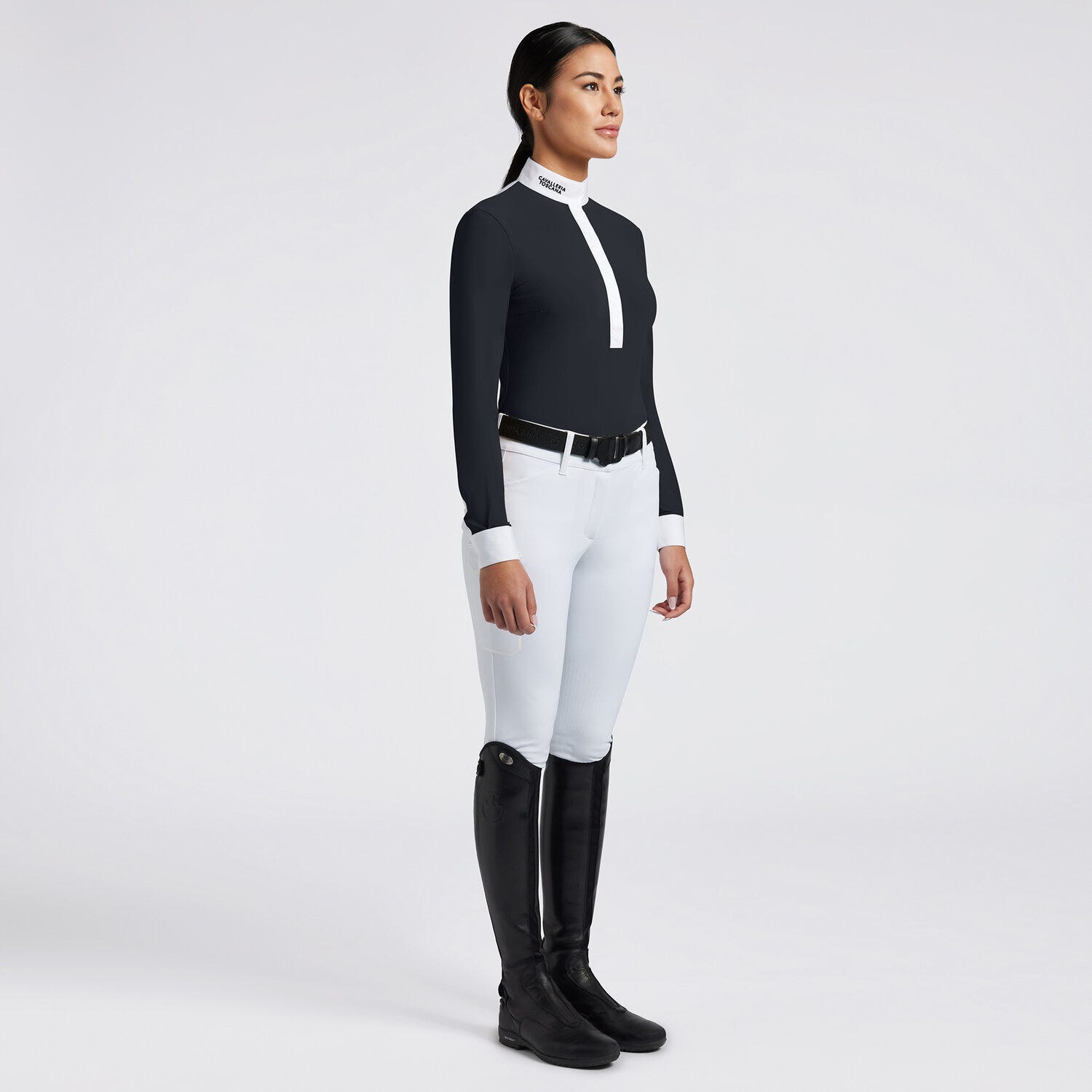 Cavalleria Toscana Women's Competition Shirt in Technical Jersey with Buttons