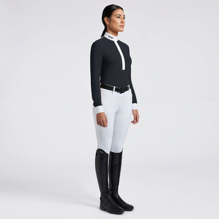 Cavalleria Toscana Women's Competition Shirt in Technical Jersey with Buttons