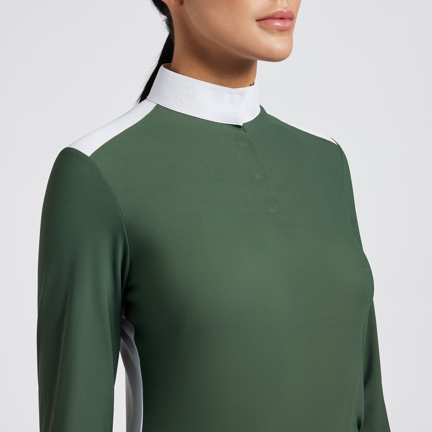 Cavalleria Toscana Cavalleria Toscana Women's Competition Shirt in Technical Jersey with Buttons 5P01-4