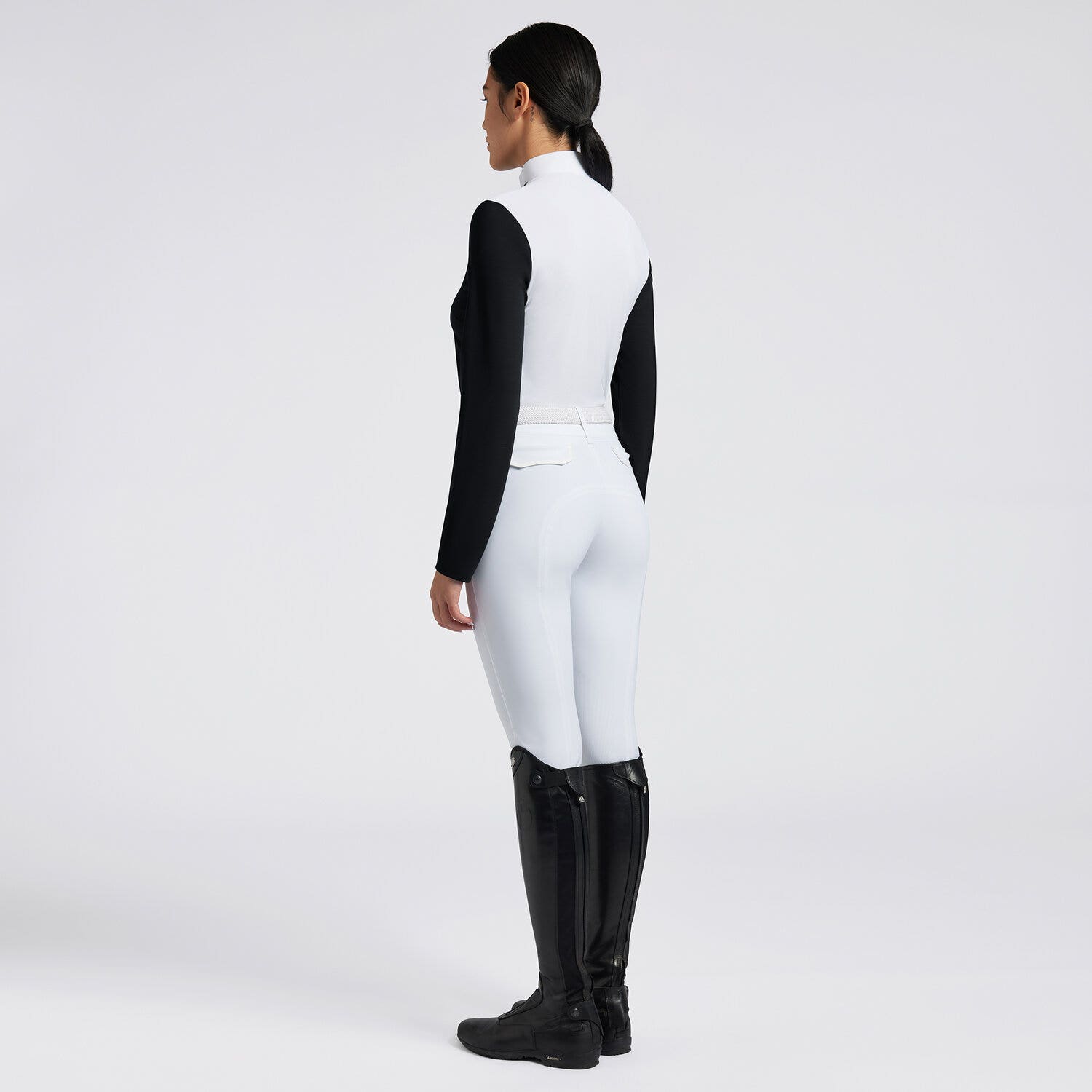 Cavalleria Toscana Cavalleria Toscana Women's Competition Shirt in Technical Jersey with Buttons NAVY-2