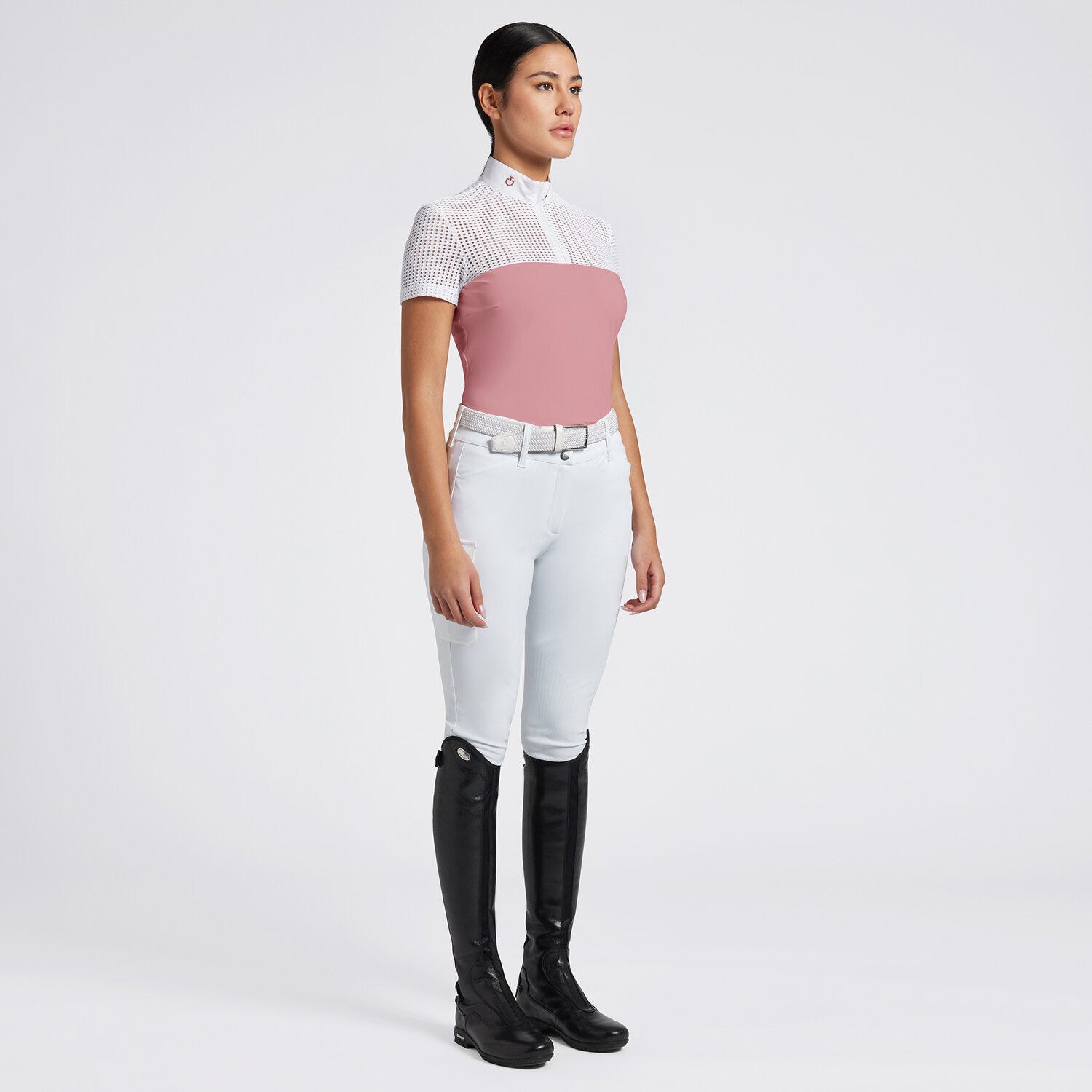 Cavalleria Toscana Women's Competition Shirt in Technical Jersey with Buttons