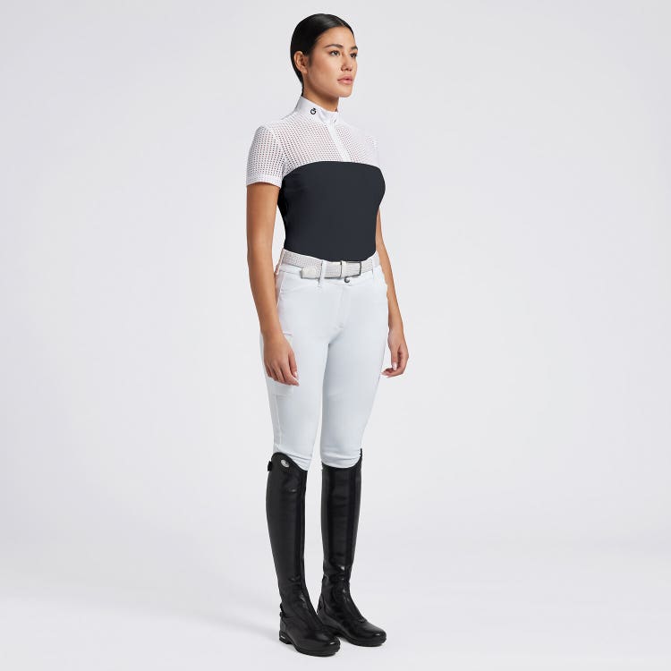 Cavalleria Toscana Women's Competition Shirt in Technical Jersey with Buttons