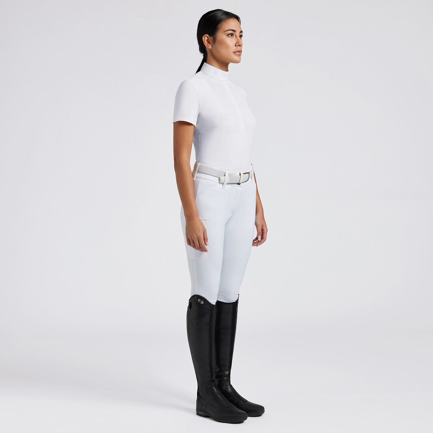 Cavalleria Toscana Women's Competition Shirt in Technical Jersey with Buttons