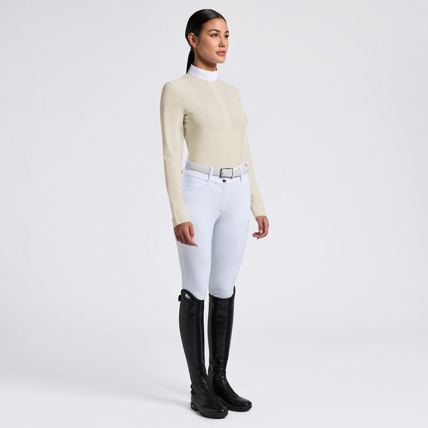 Cavalleria Toscana Women's Competition Shirt in Technical Jersey with Buttons